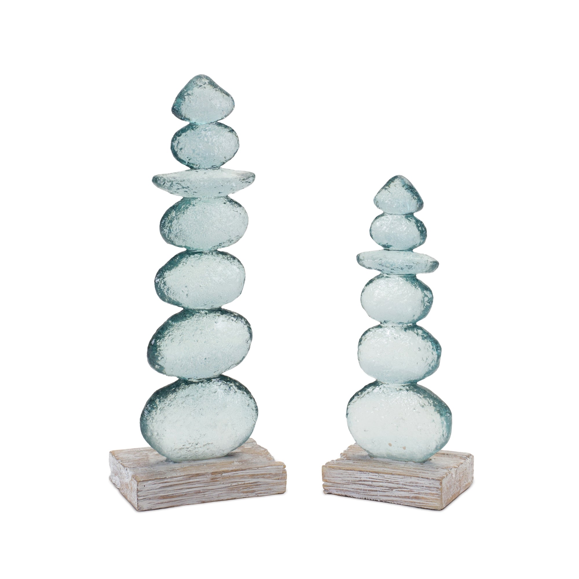 Rock Sculpture (Set of 2) 7.75"H, 10.25"H Resin