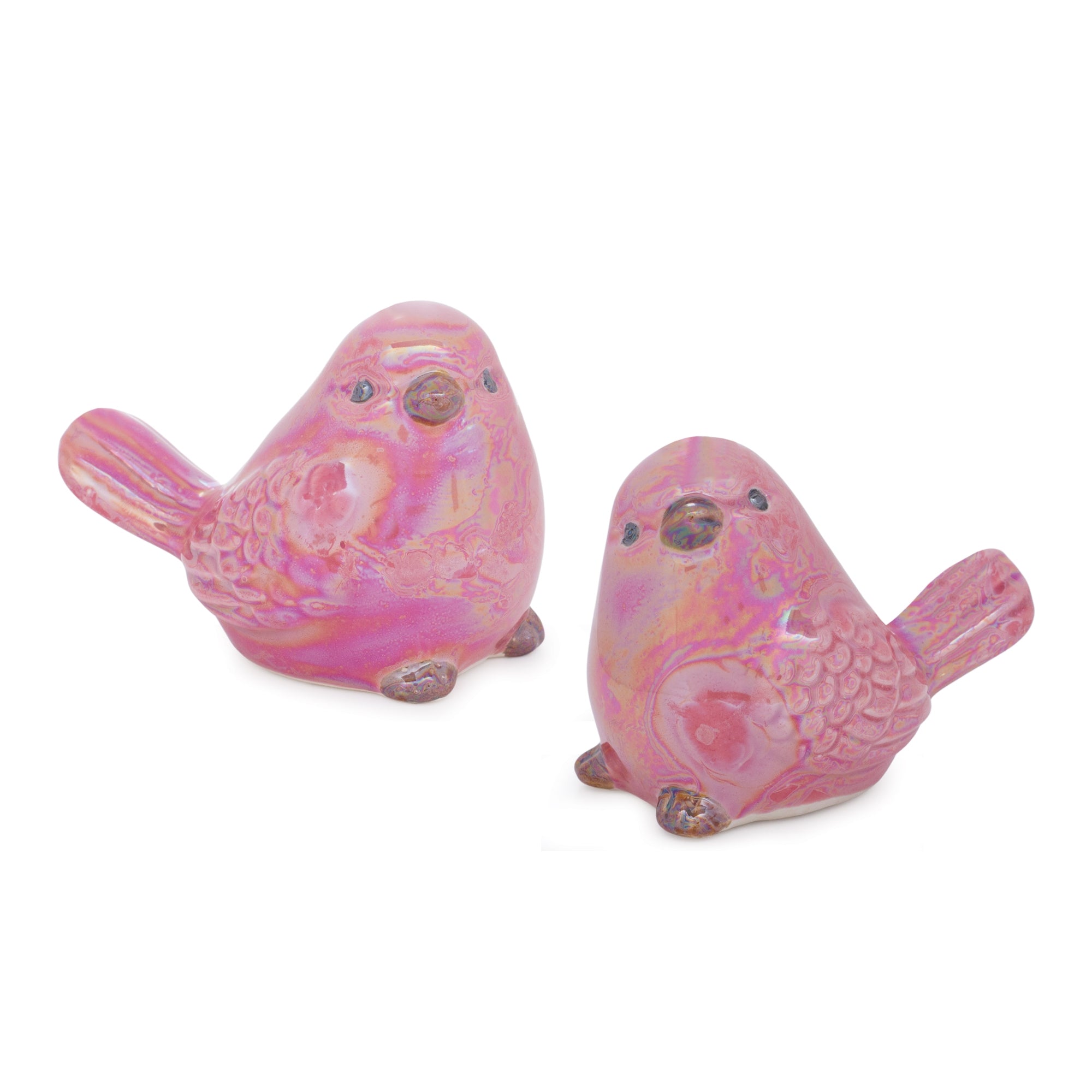 Irredescent Ceramic Bird Figurine (Set of 6)