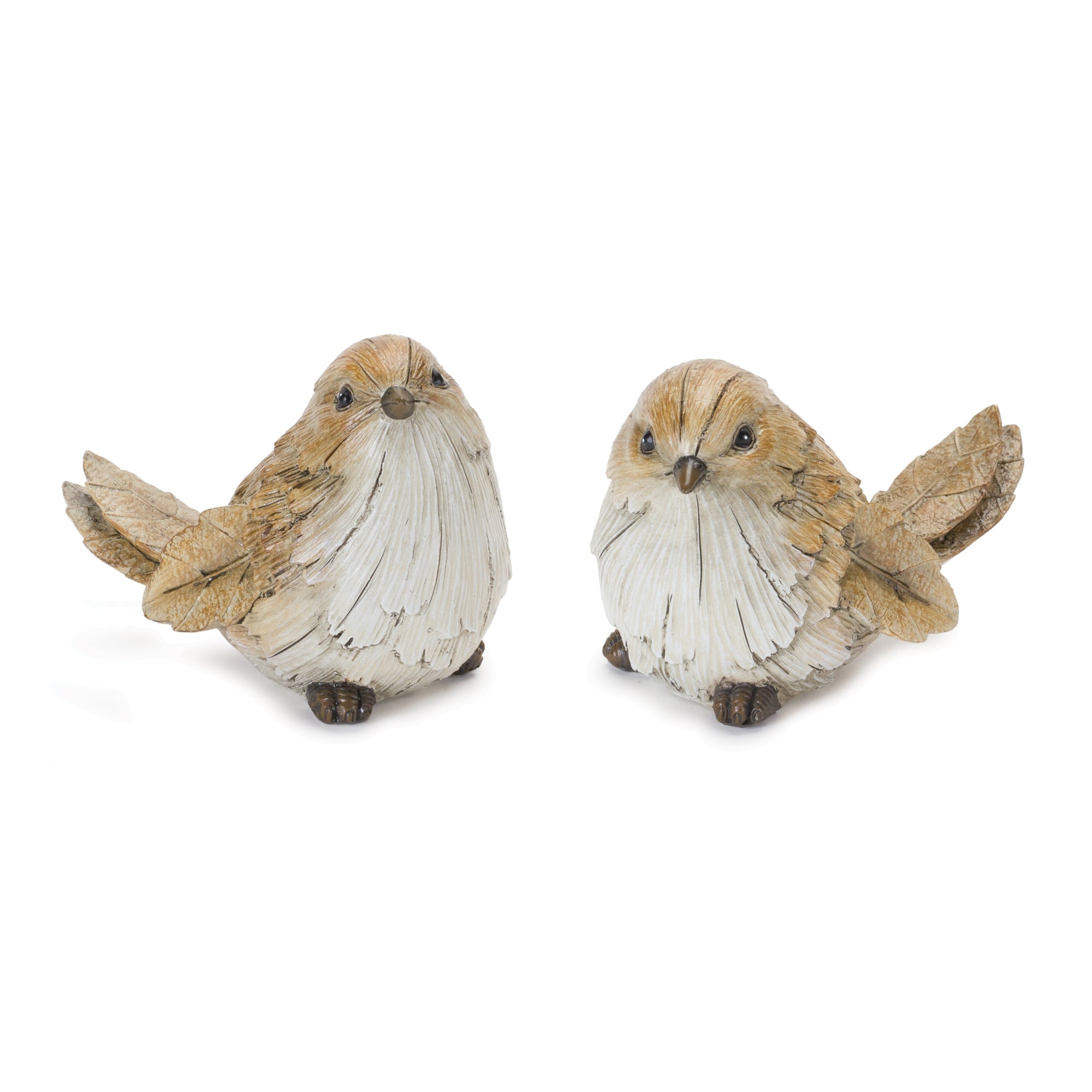 Carved Leaf Bird Figurine (Set of 2)