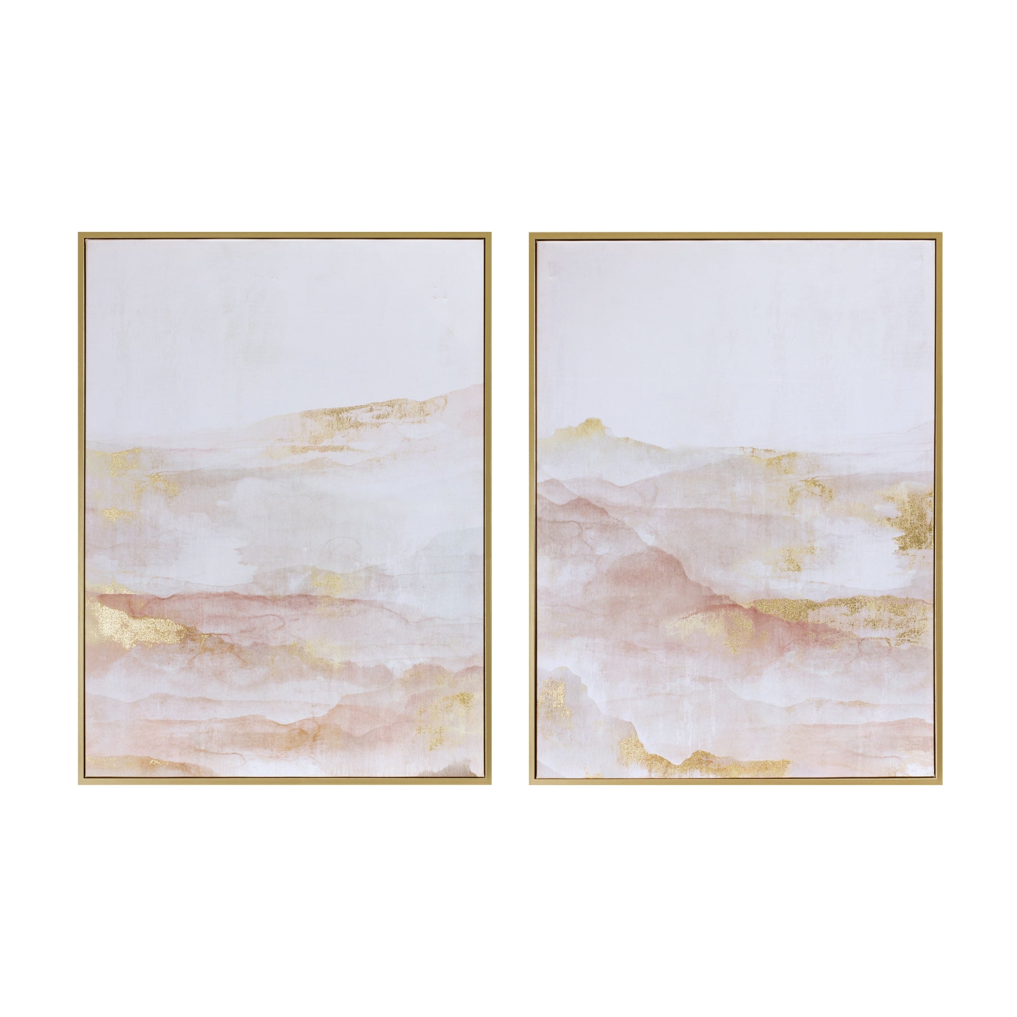 Framed Blush Canvas Wall Art (Set of 2)