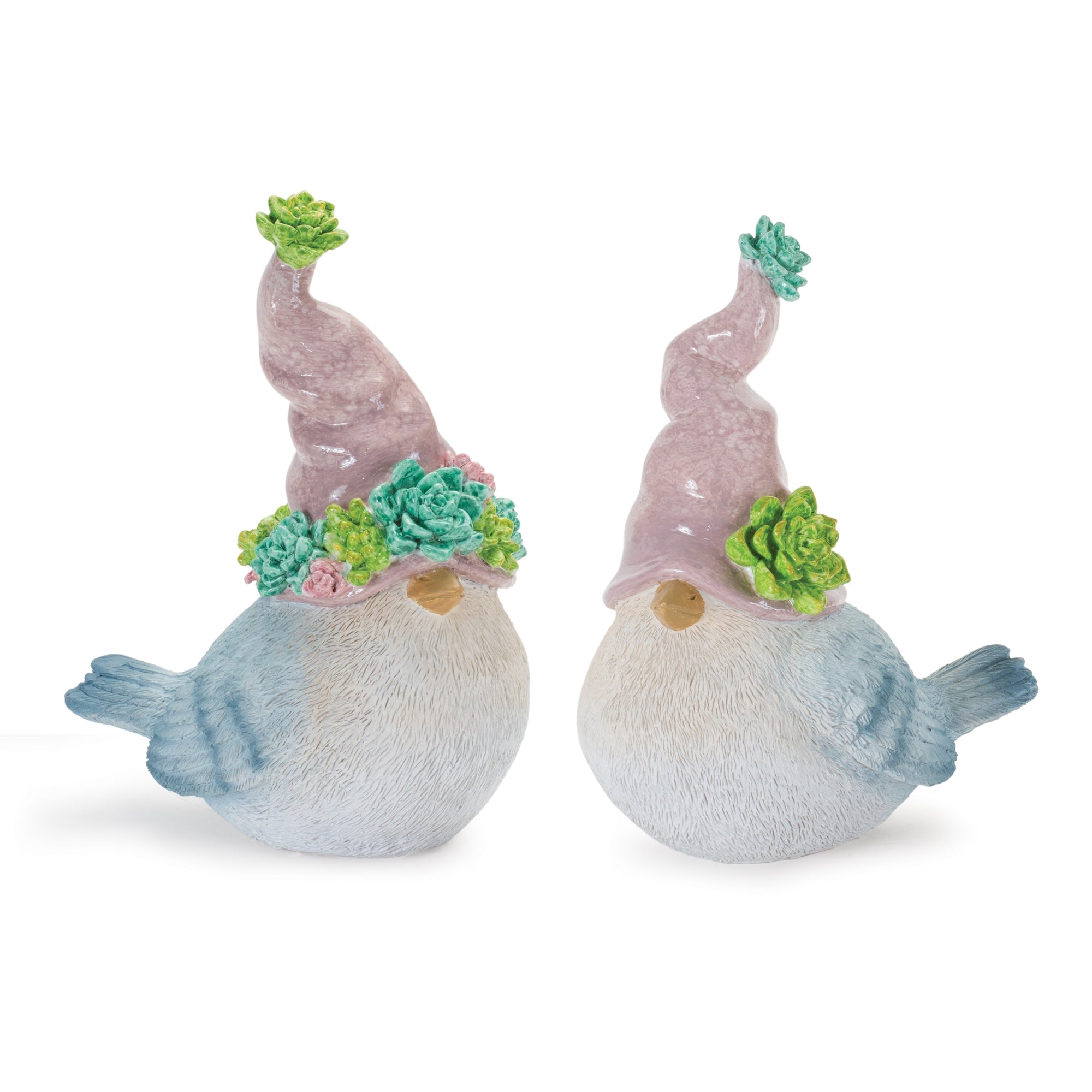 Succulent Bird Gnome Figurine (Set of 2)