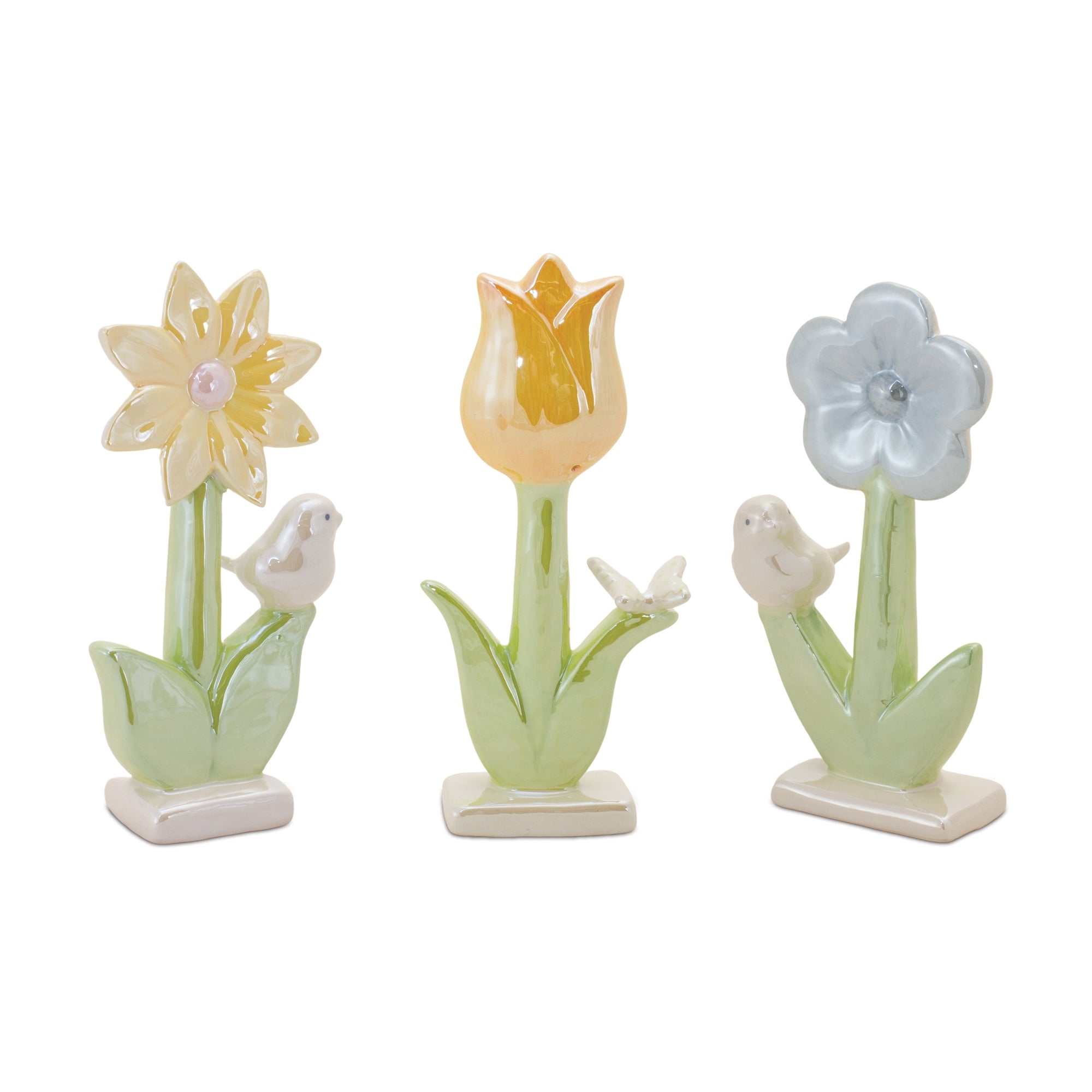 Carved Floral Décor (Set of 3)