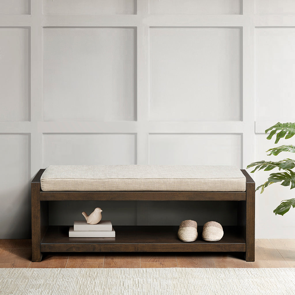Ivan Wood and Upholstered Soft Close Storage Bench