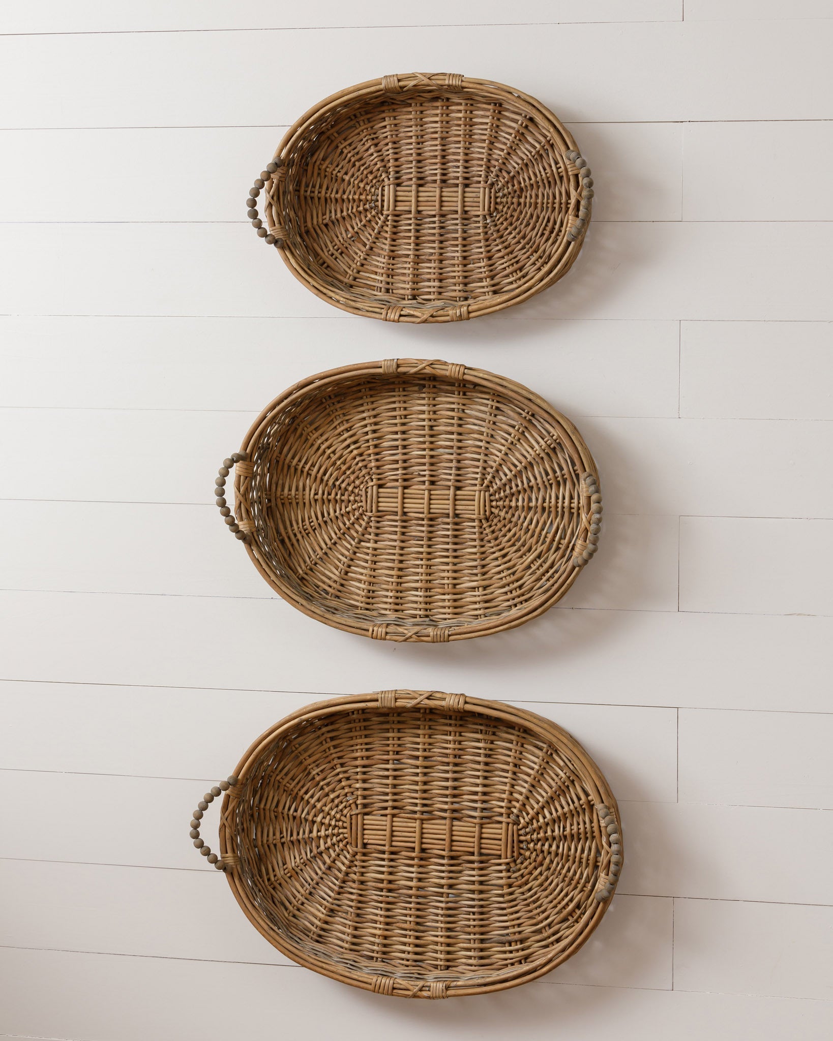Willow Basket Trays w/ Handles (S/3)