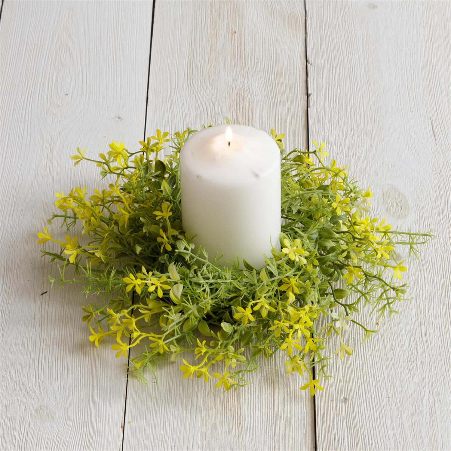 Candle Ring - Yellow Mini Flowers