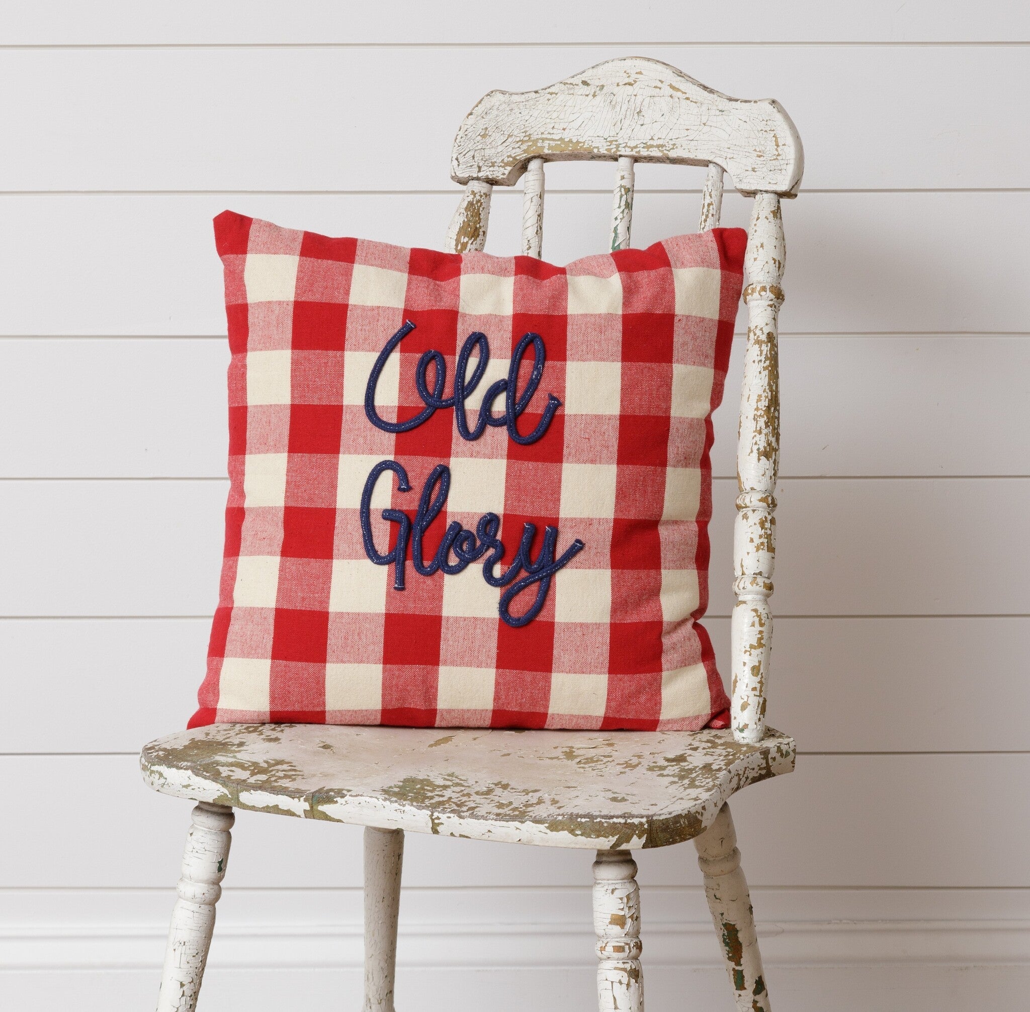Old Glory Plaid Pillow