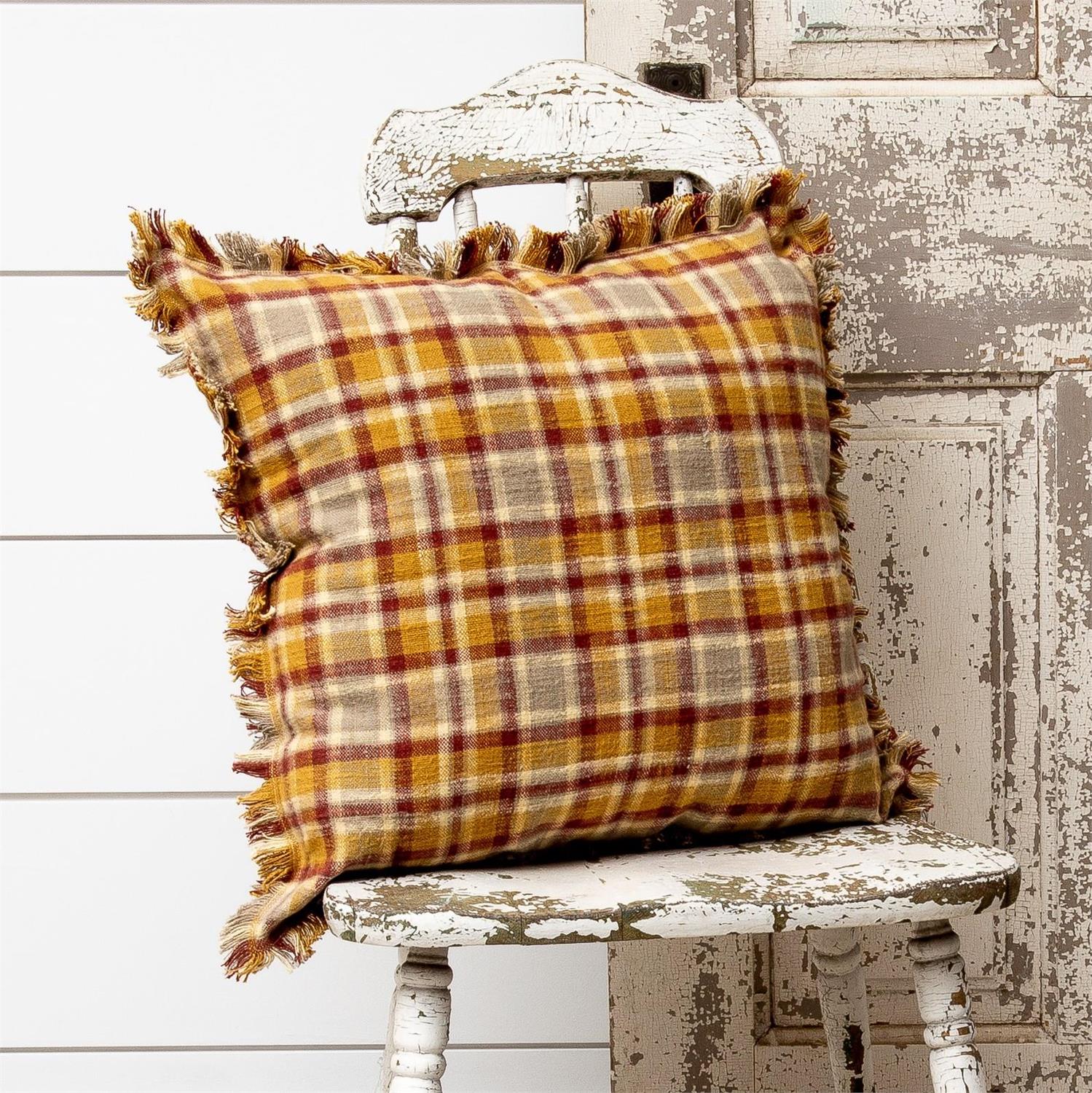 Oversized Fall Plaid Pillow