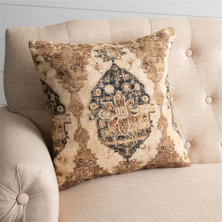 Pillow - Knubby Slub Antique Rug, Navy