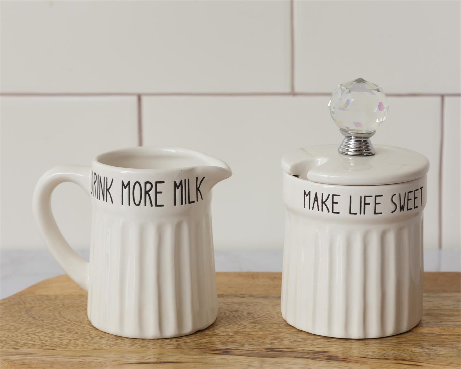 Scripted Cream & Sugar Jars