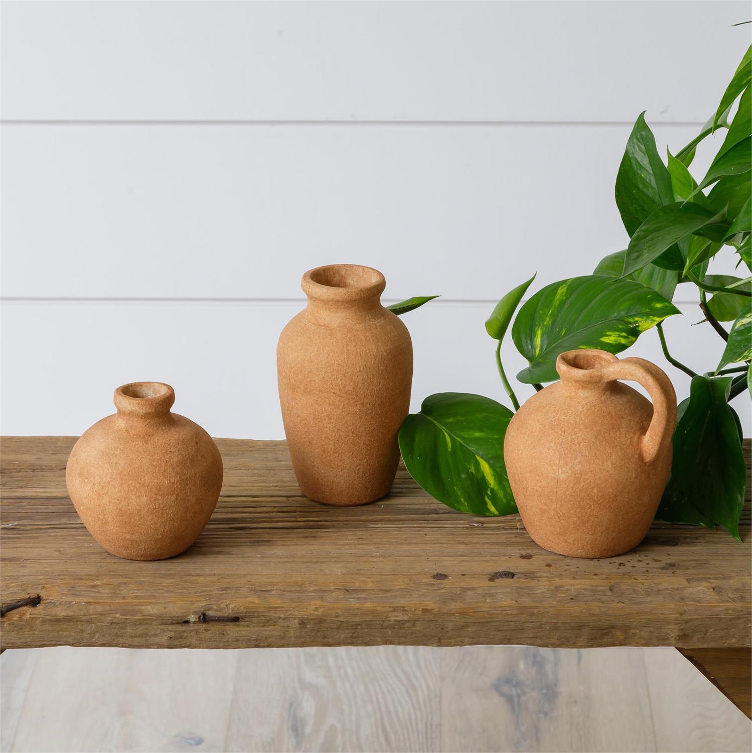 Terracotta Inspired Textured Bud Vases (S/3)