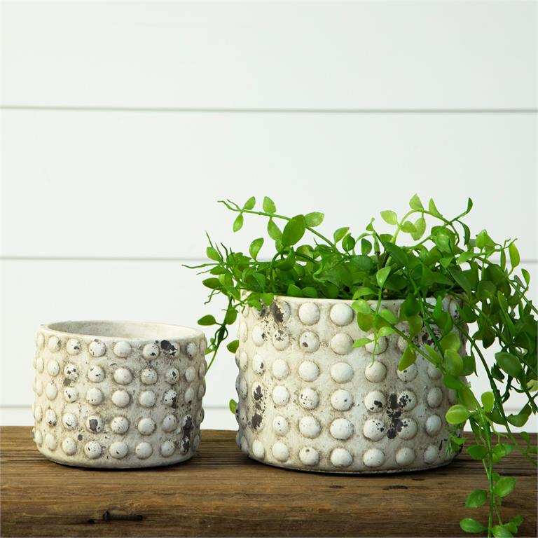 Gray Bubble Planters (S/2)
