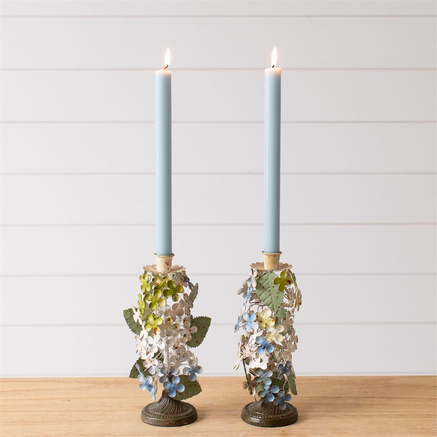 Candle Holder - Dainty Metal Hydrangea