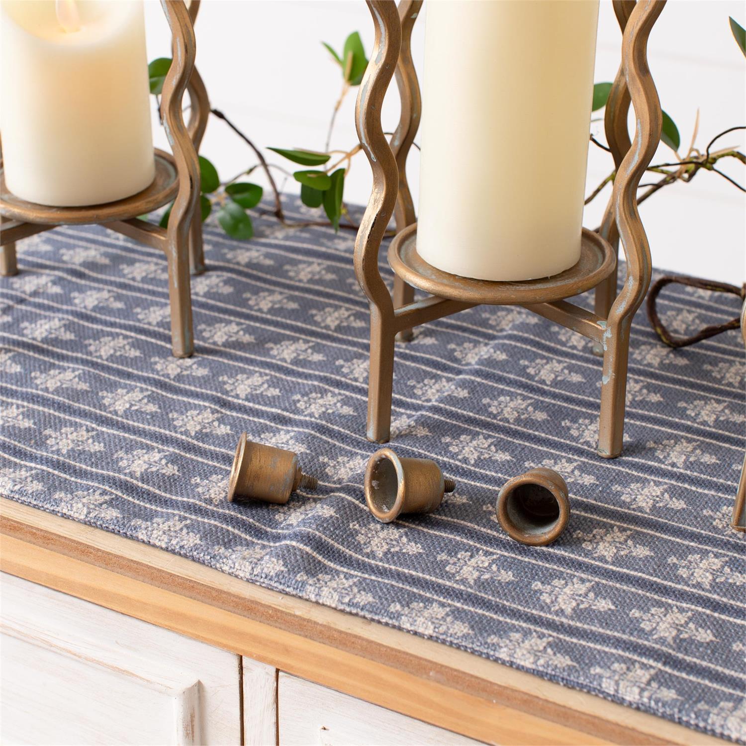 Gold Wavy Cage Candleholders (S/3)