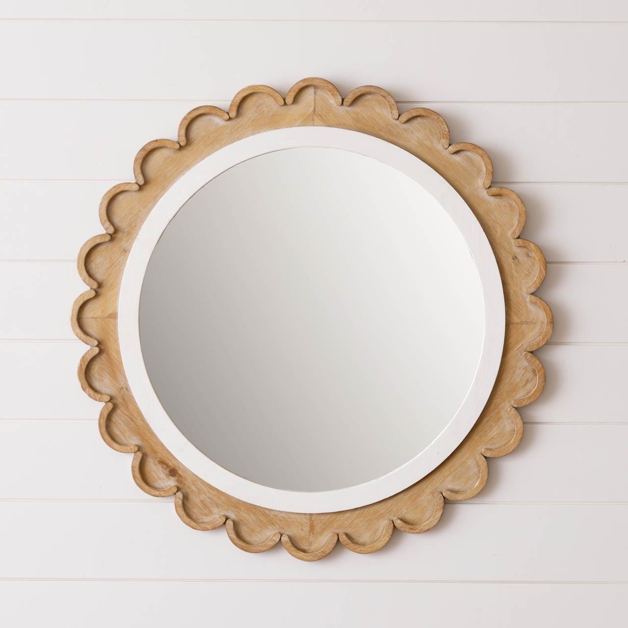 Round Scalloped Edge Mirror