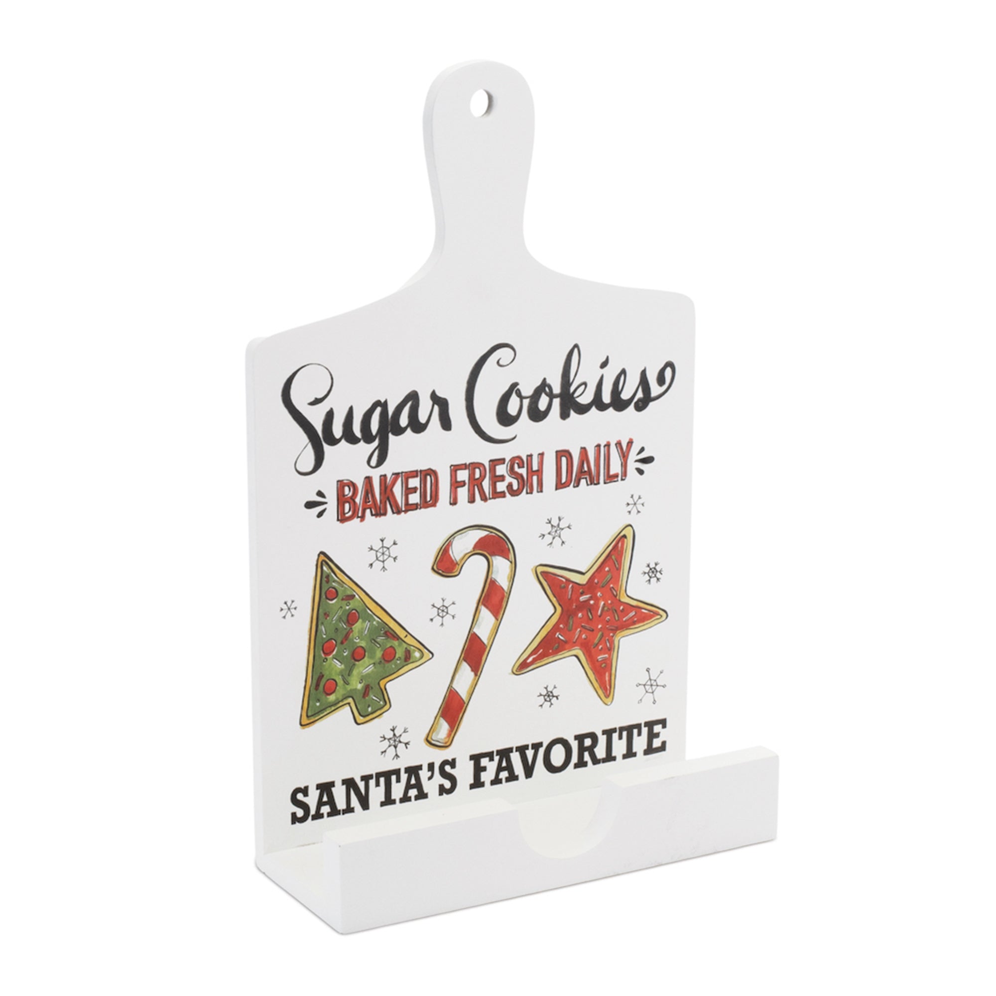 Santa's Favorite Cookie Cook Book Holder 8.5"L x 13.5"H Wood/Iron