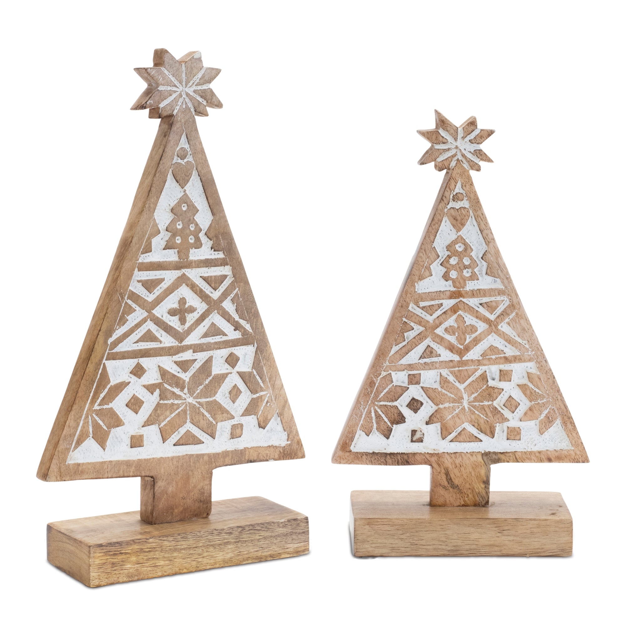 Tree (Set of 2) 10"H, 12"H Wood