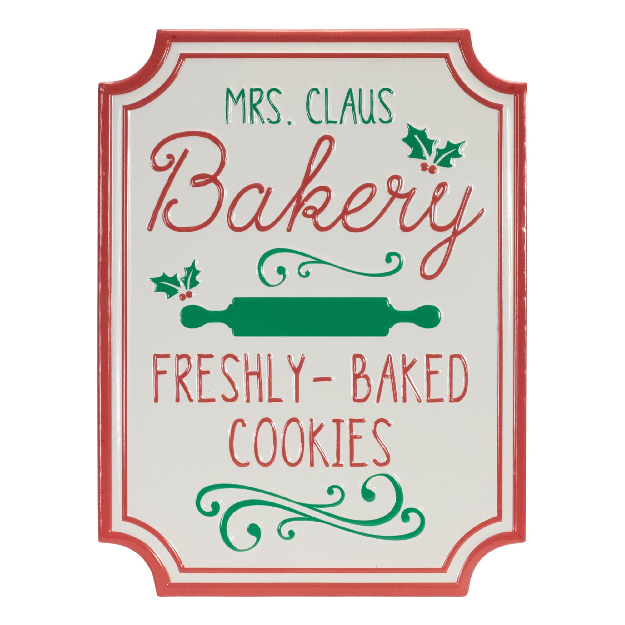 Mrs. Claus Bakery Sign 12"L x 16"H Metal