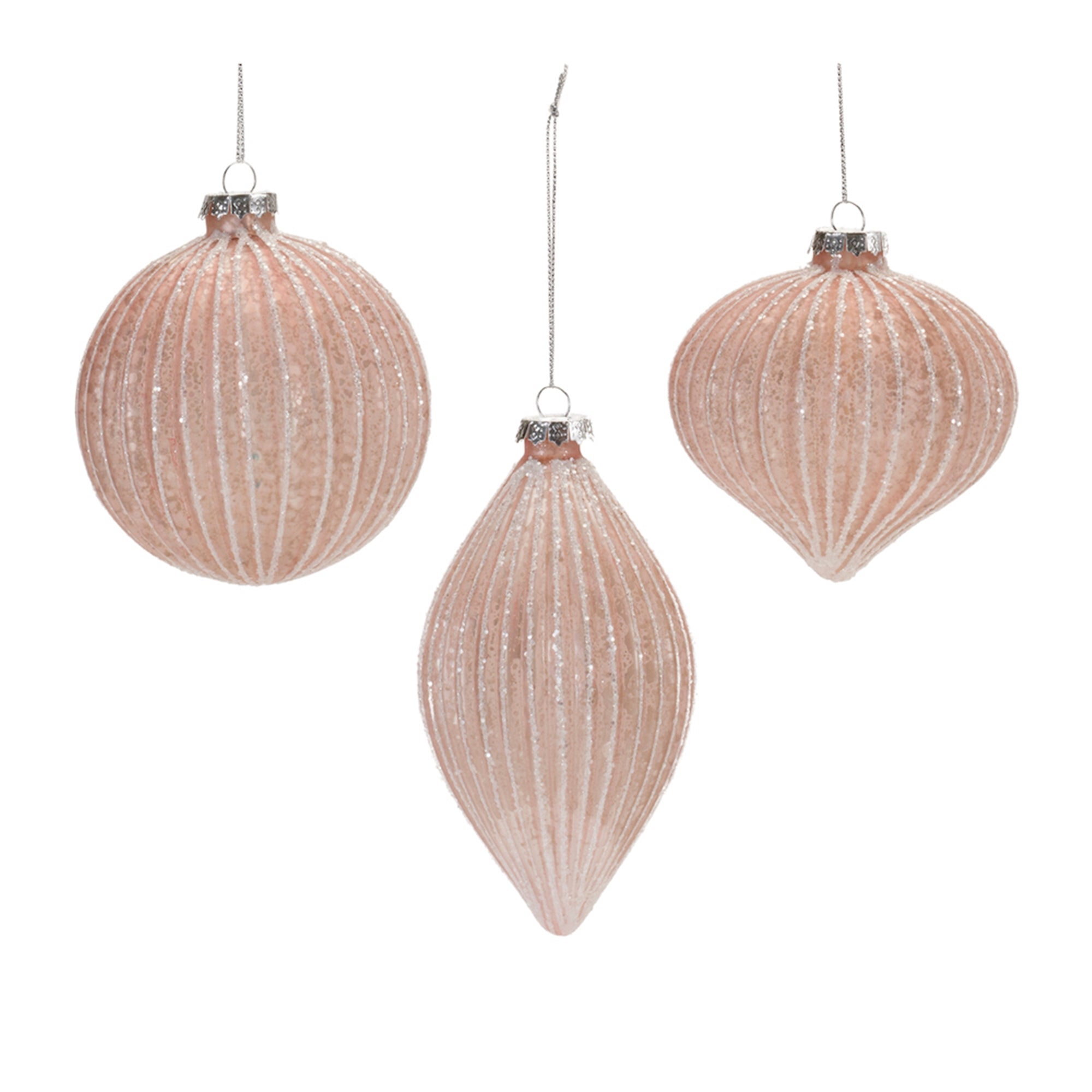 Ribbed Pink Ornaments