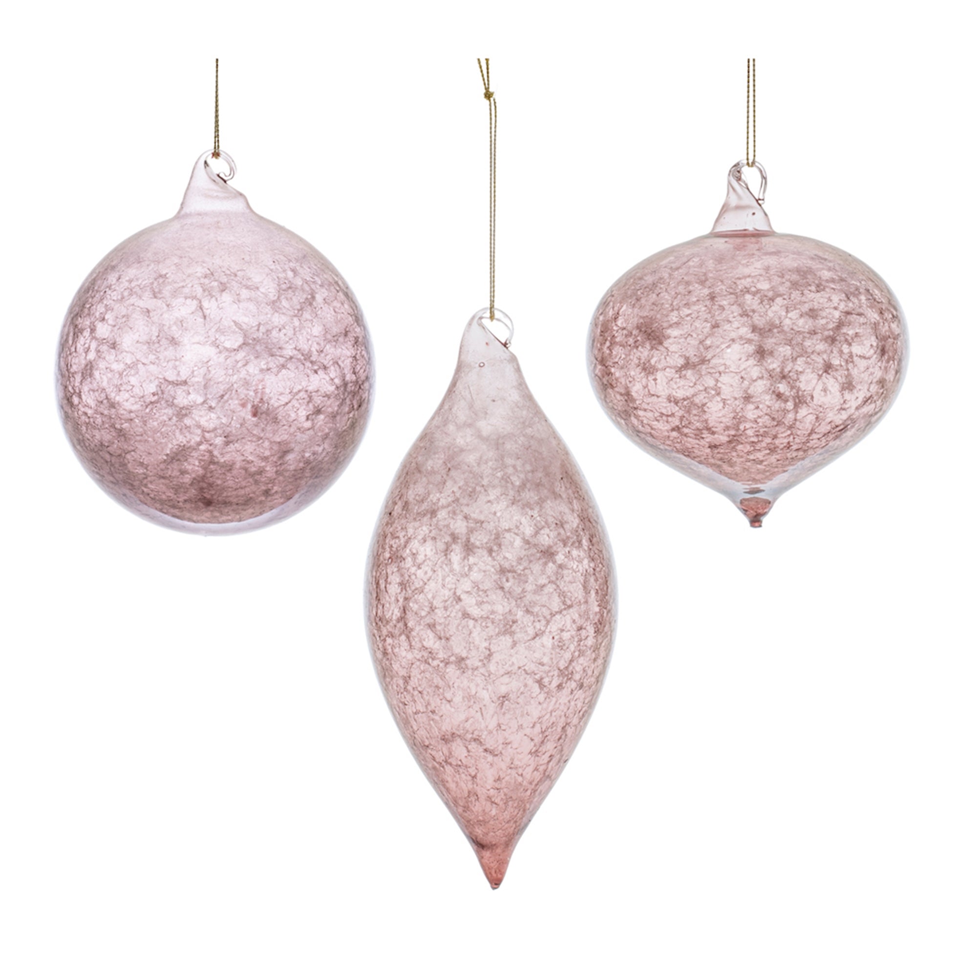 Pink Luster Ornaments (S/3)