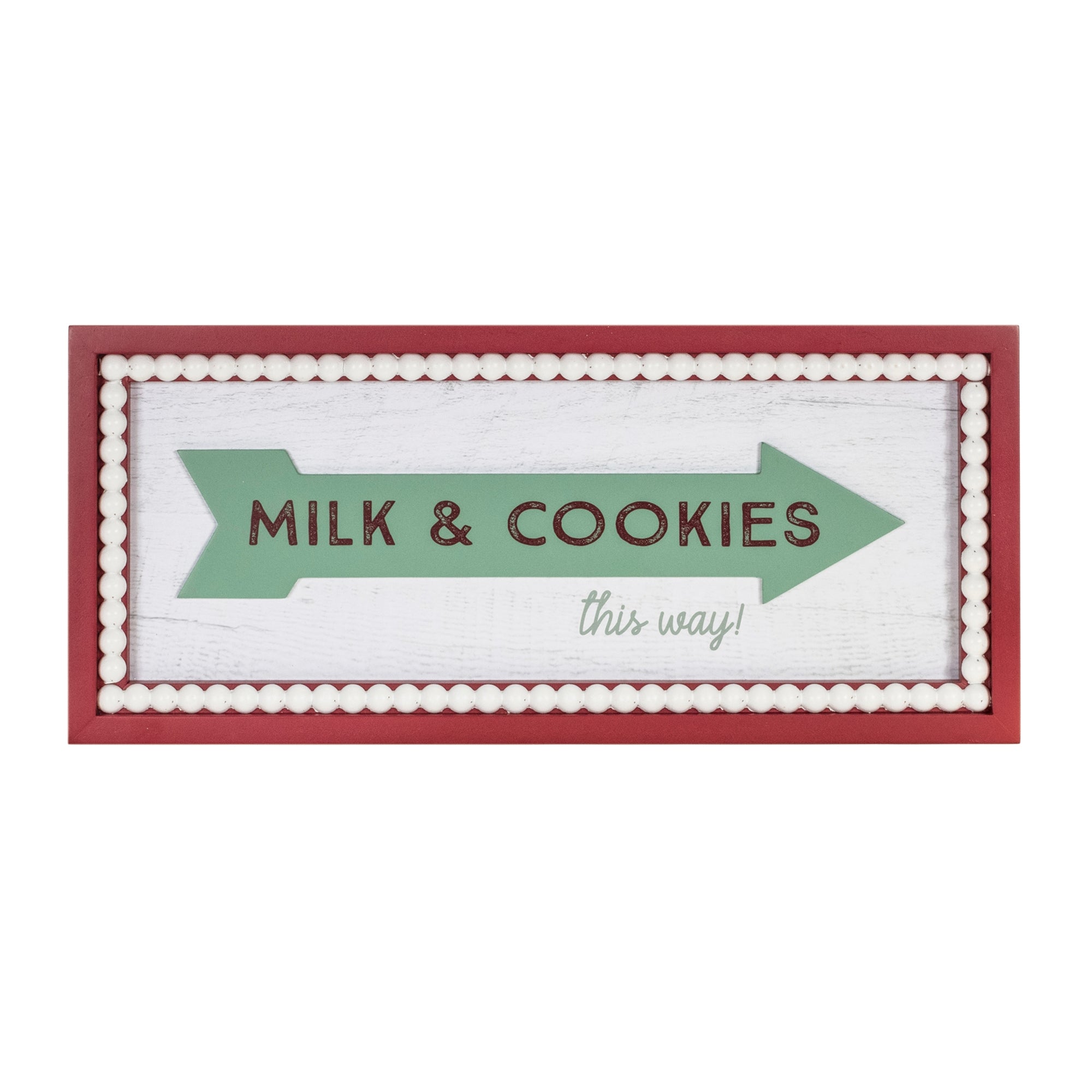 Milk and Cookies Arrow Sign 19.5"L x 8.5"H Wood/Wood