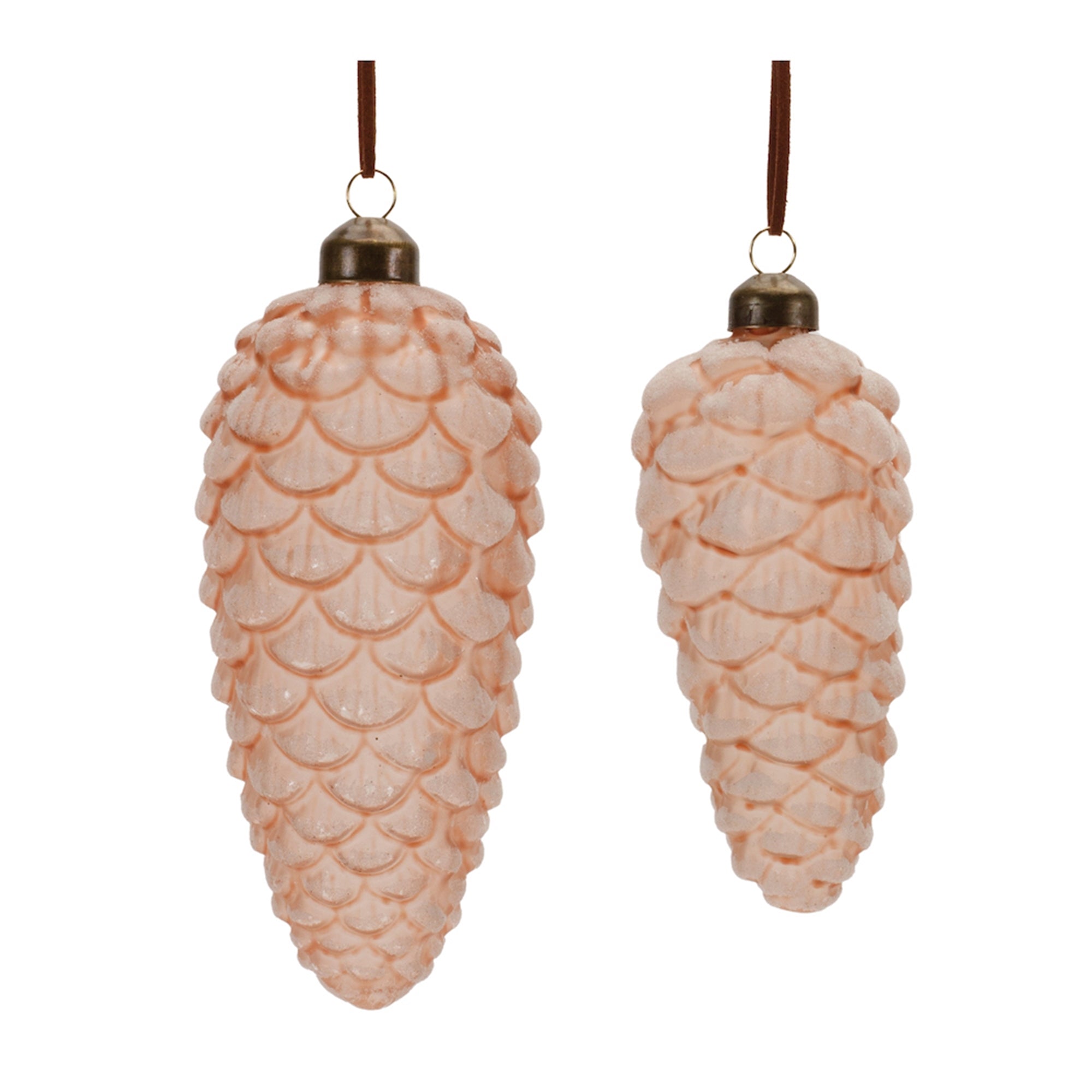 Pine Cone Ornament (Set of 2) 5.5"H, 7"H Glass