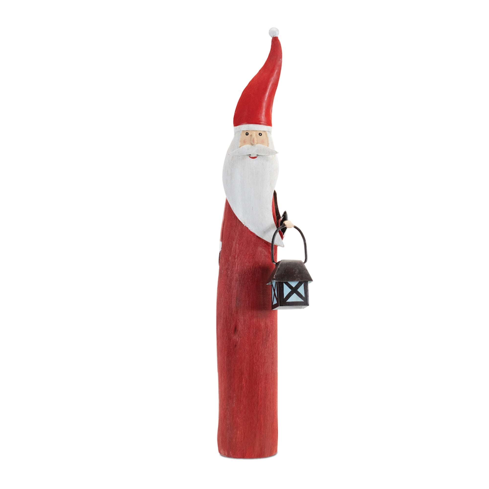 Santa w/Lantern 22.5”H Iron/Wood