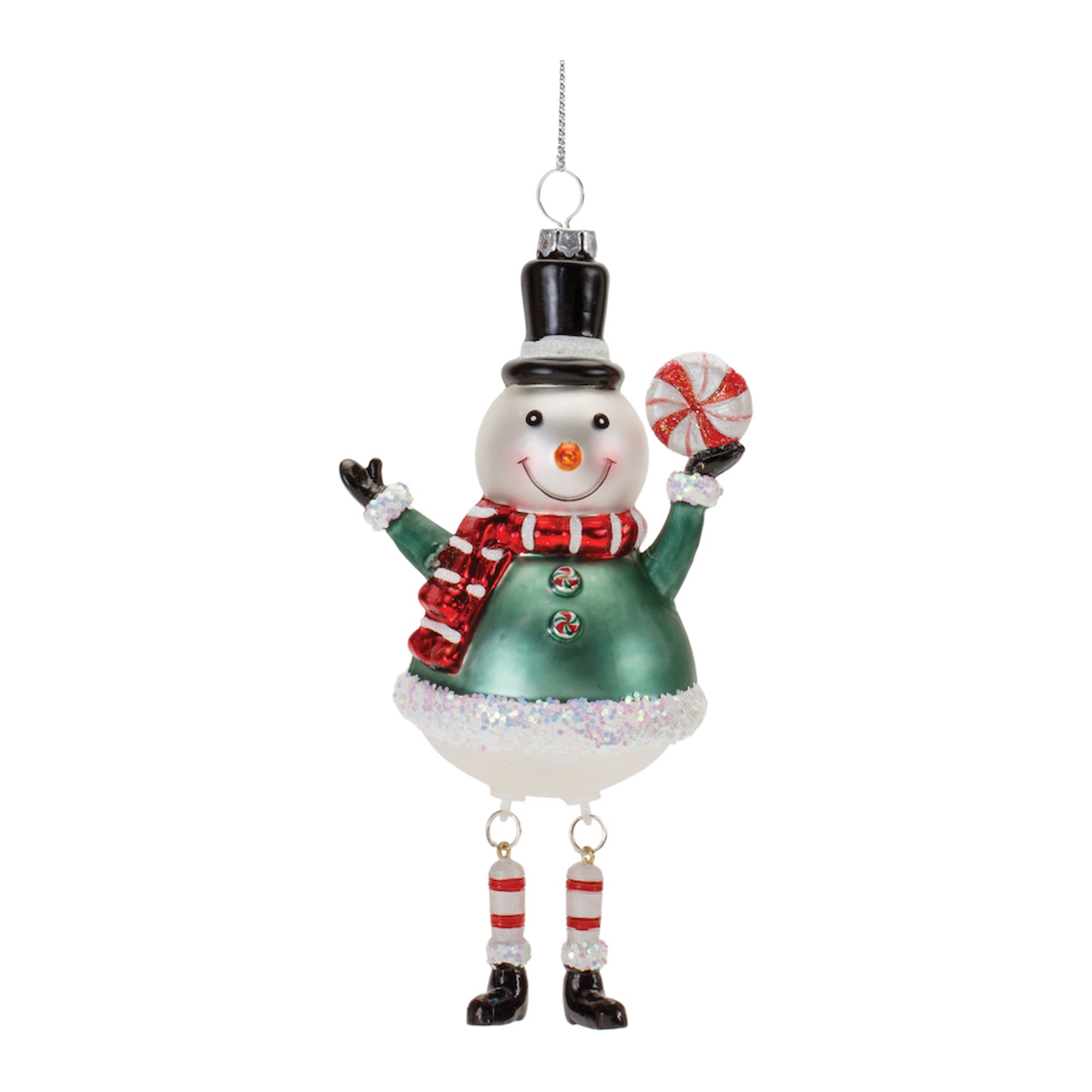 Snowman Ornament 6”H Glass