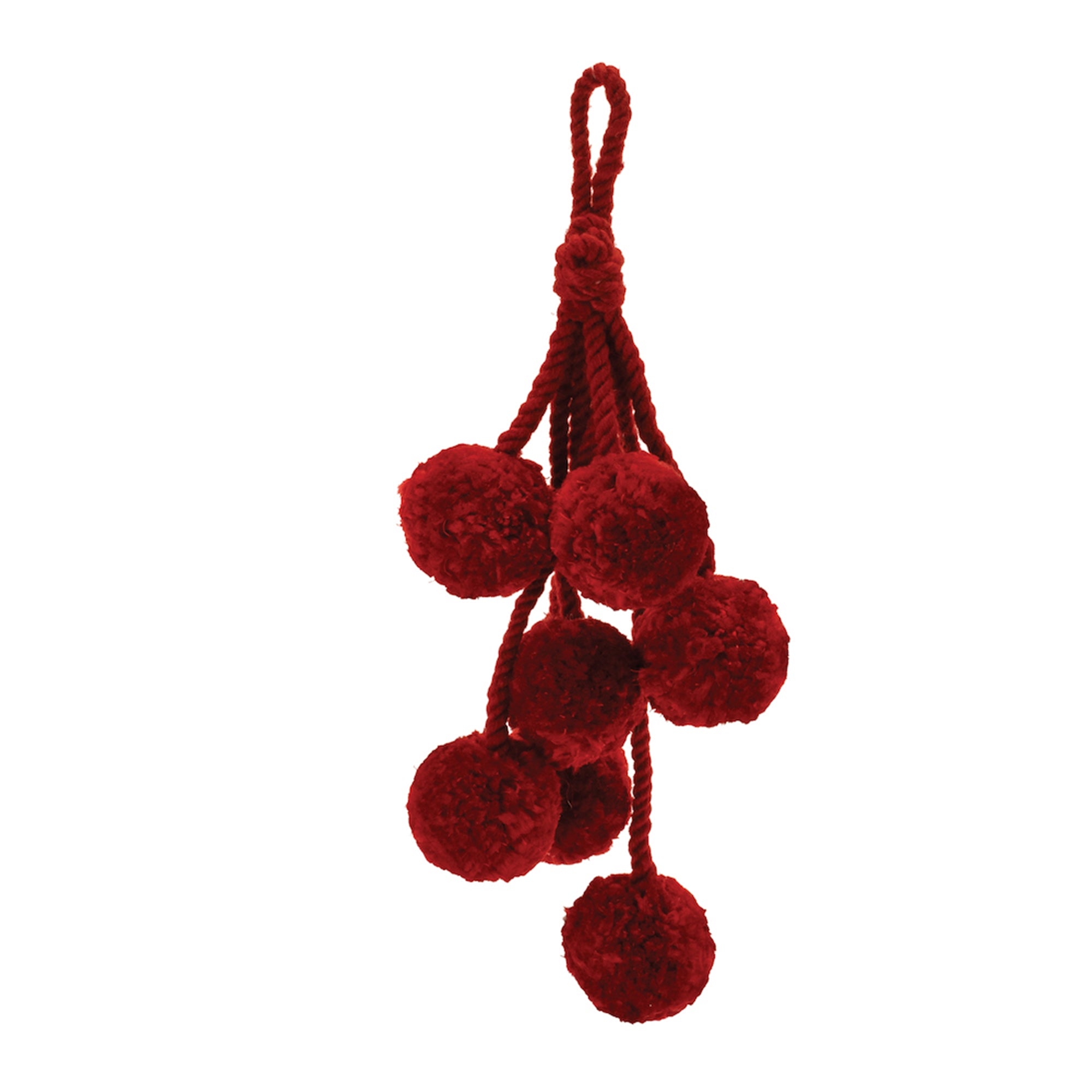 Pom Pom Ornament Drop 14.5”H Polyester