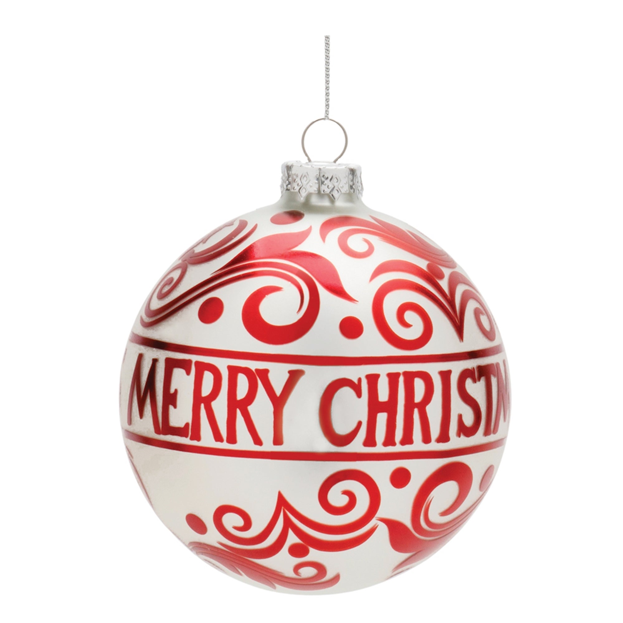 Ball Christmas Ornament 4”D Glass