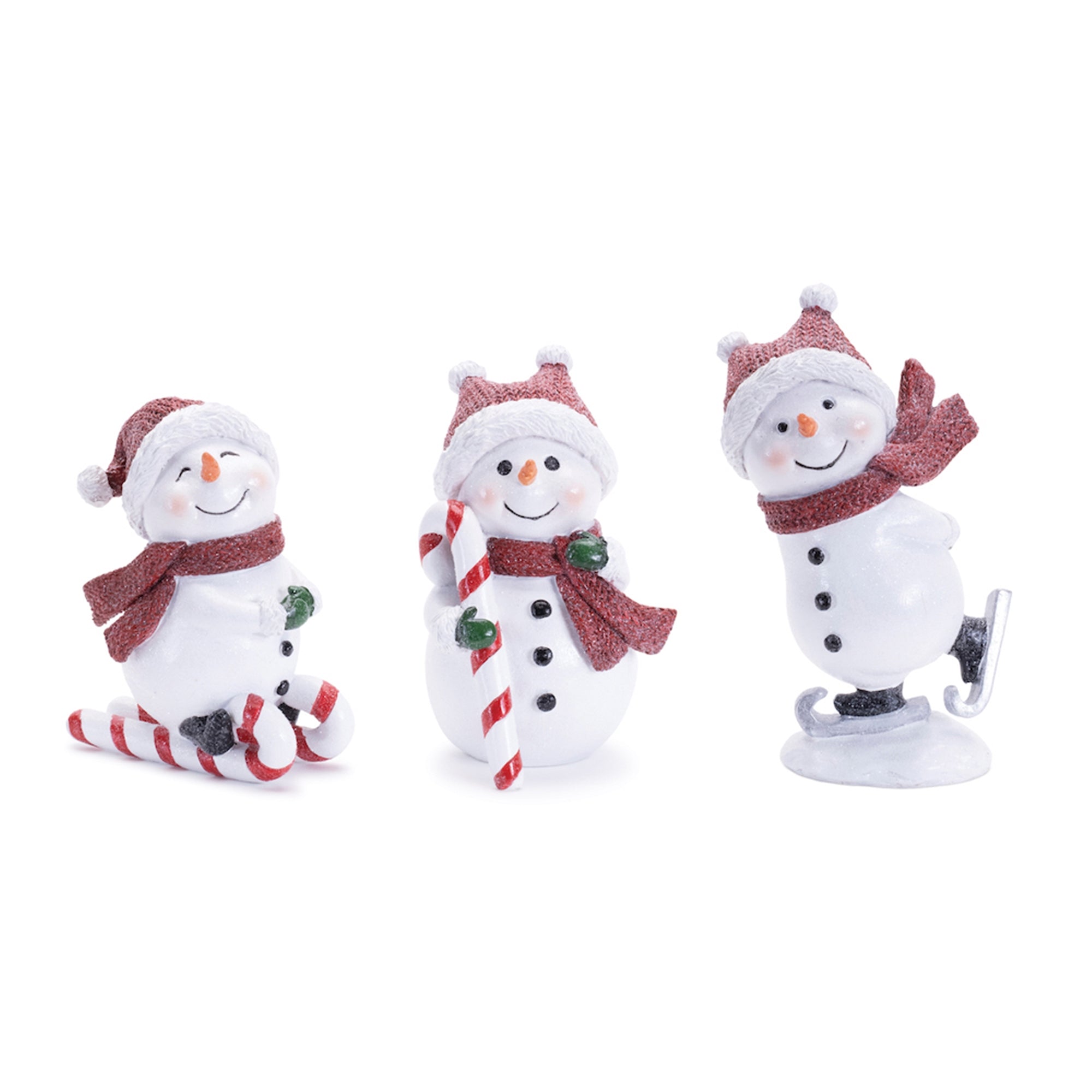 Snowman (3 Asst) 5"H, 5.25"H, 6.25"H Resin