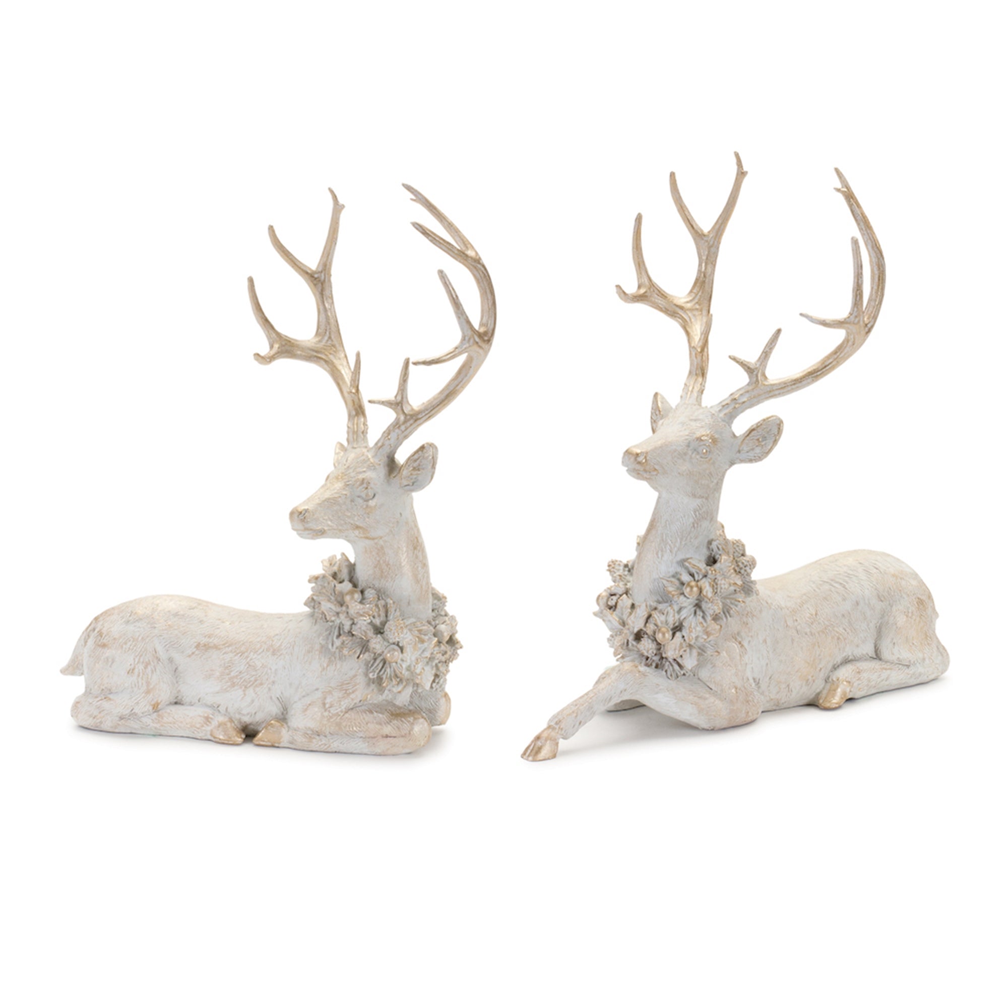 Brushed Gold Holiday Deer Figurine (Set of 2)