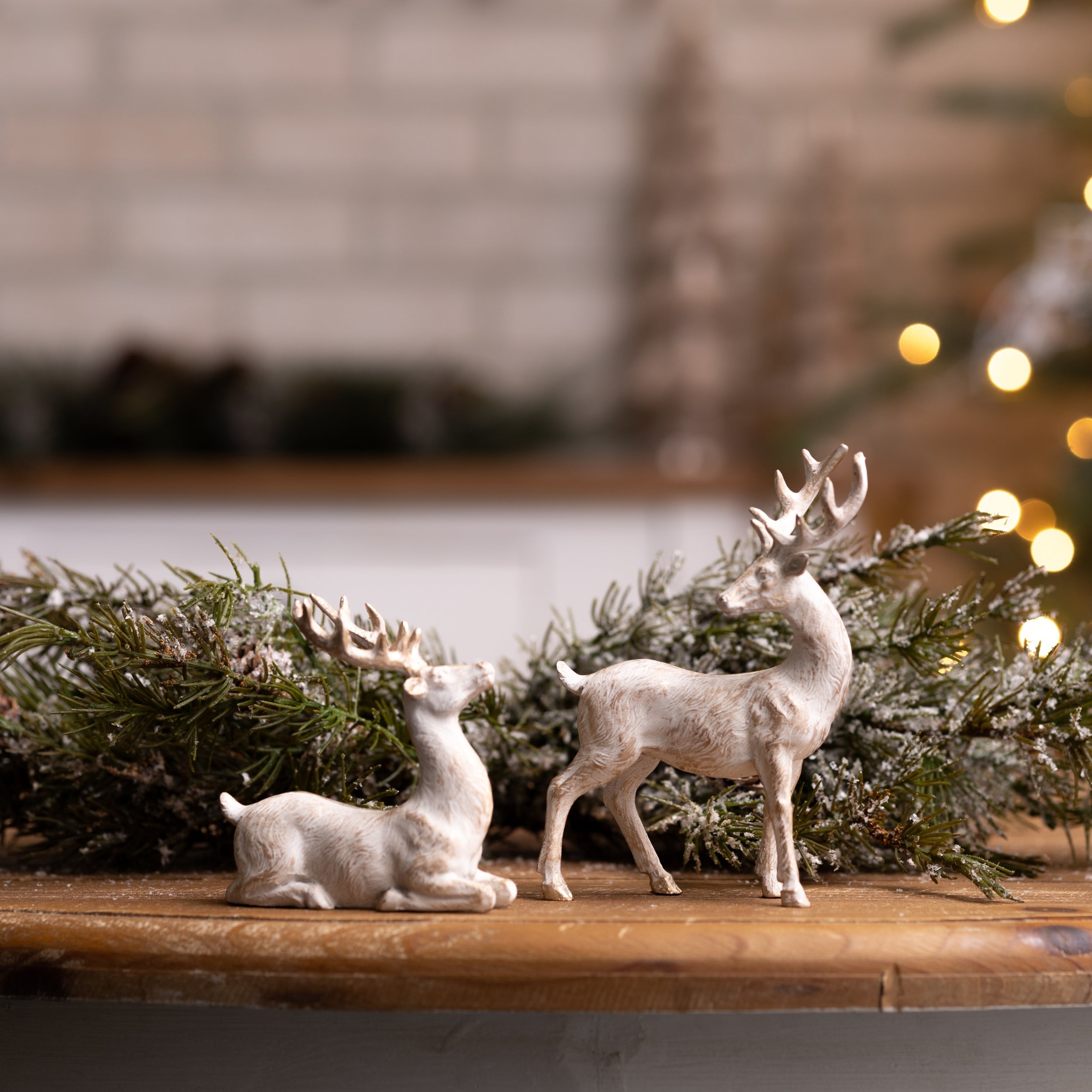 Brushed Gold Holiday Deer Figurine (S/6)