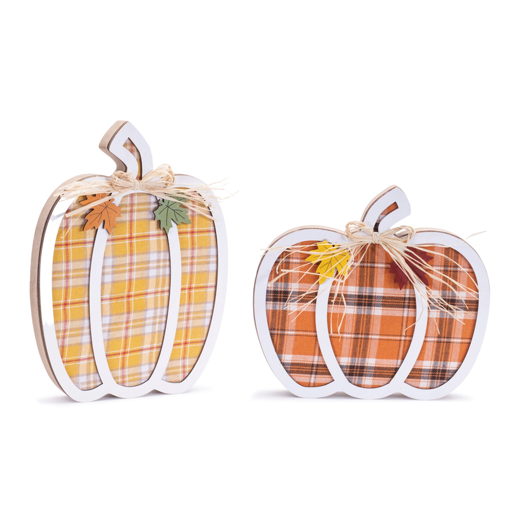 Harvest Plaid Pumpkin Décor (Set of 2)