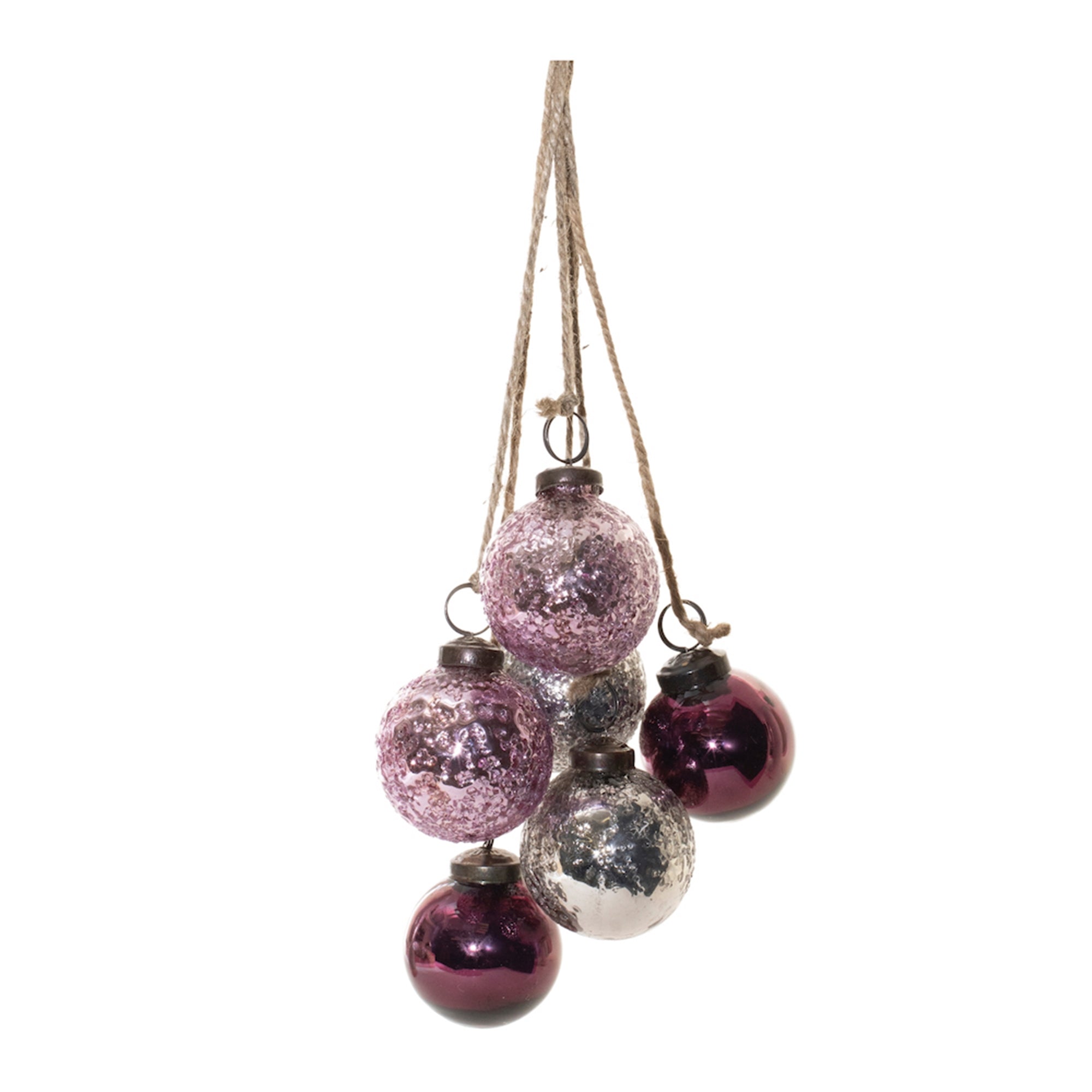 Ornament Drop 21”L Glass/Jute