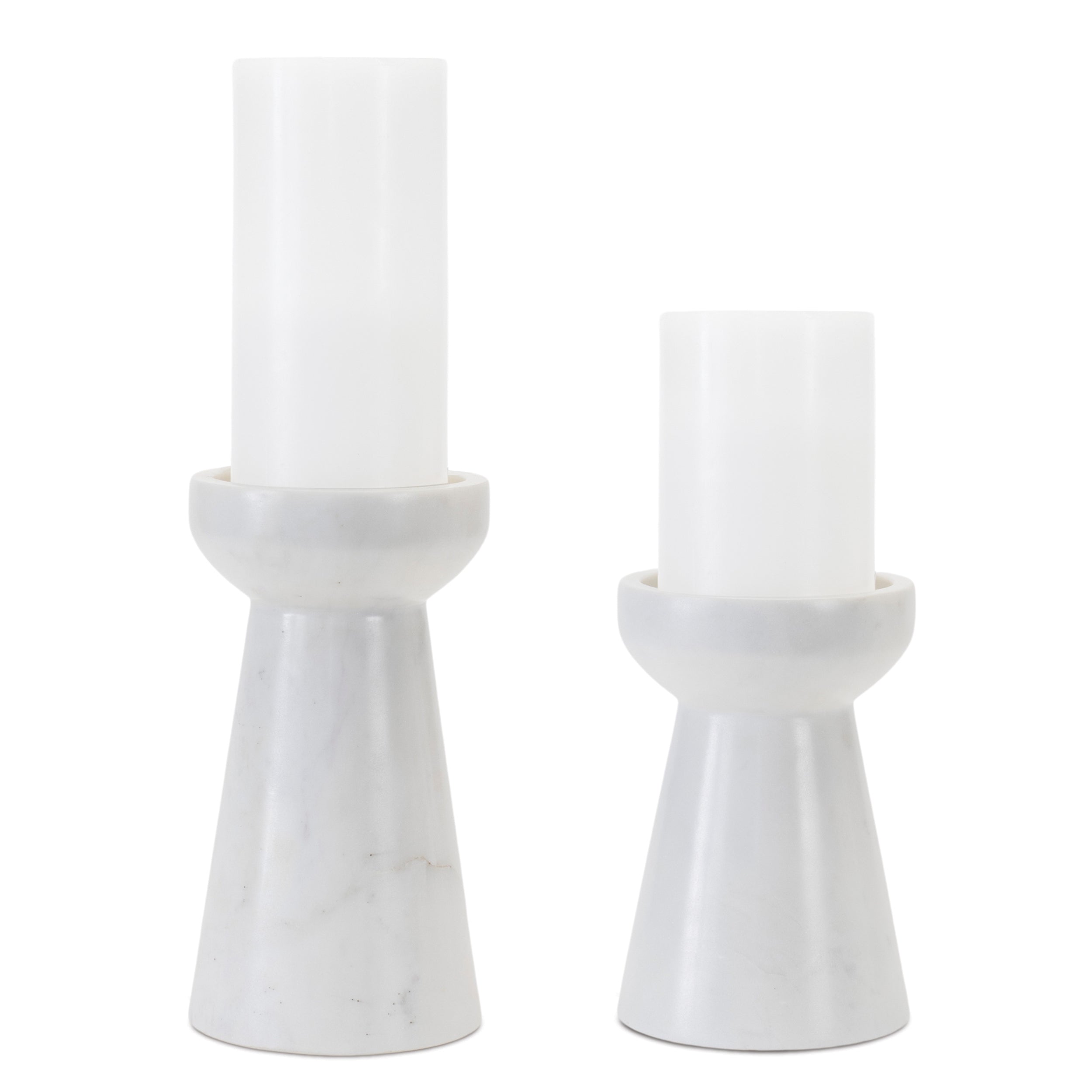 Modern Marble Candle Holder (Set of 2)