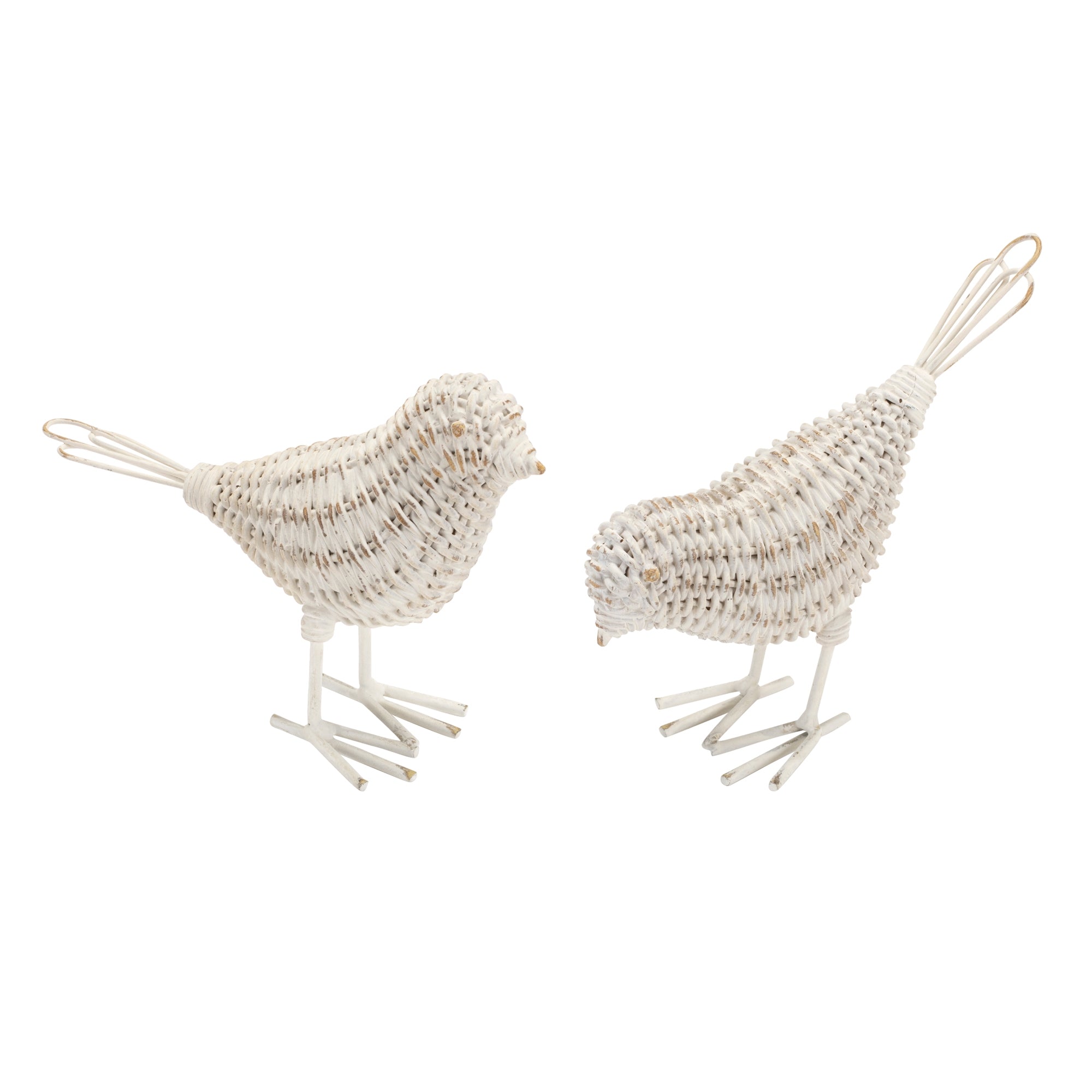 Wicker Design Bird Figurine (Set of 4)