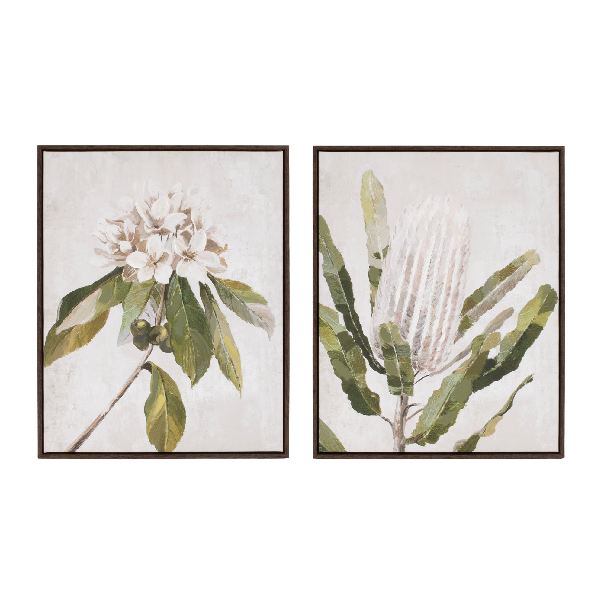 Beige Floral Print (Set of 2)