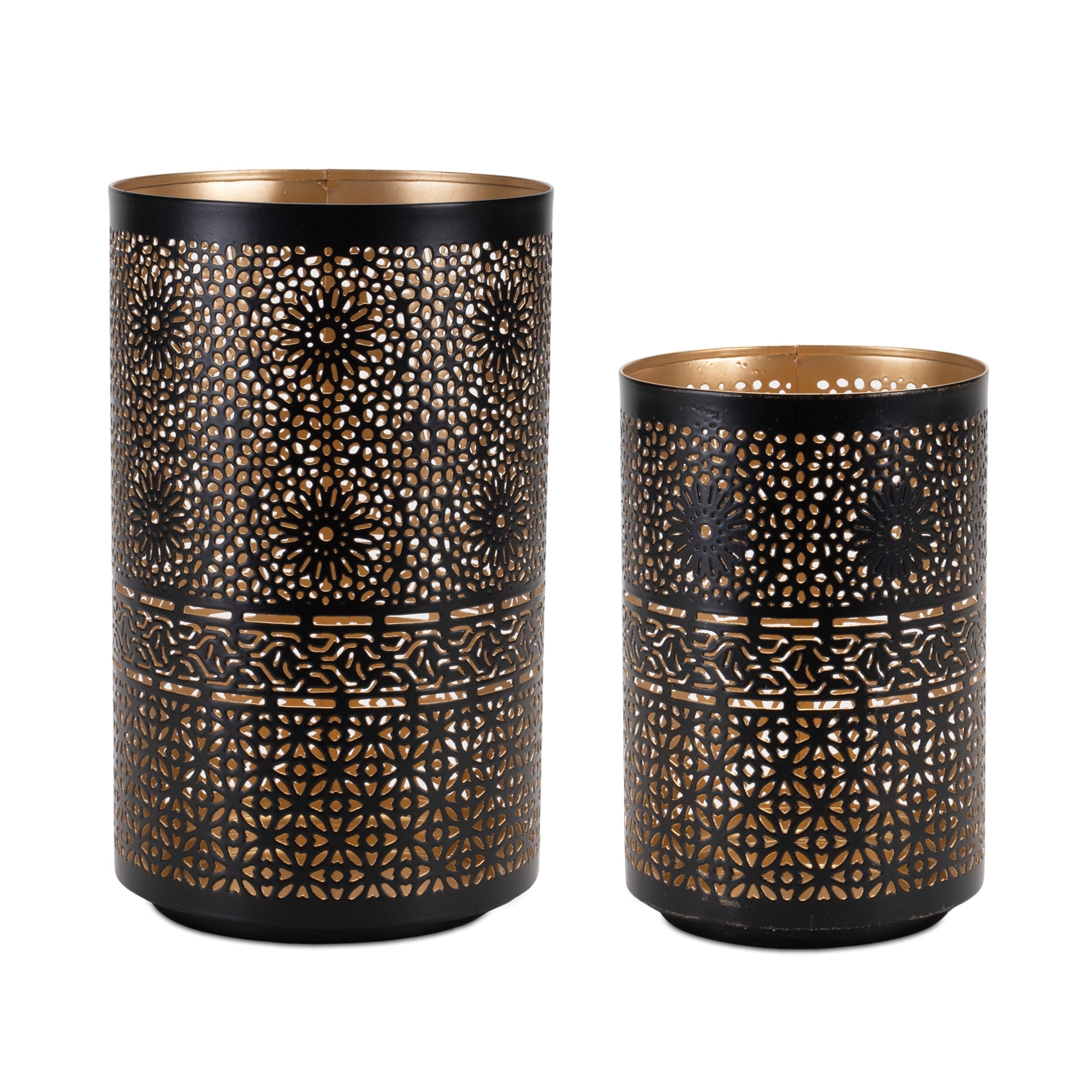 Mandala Punched Metal Candle Holder (Set of 2)