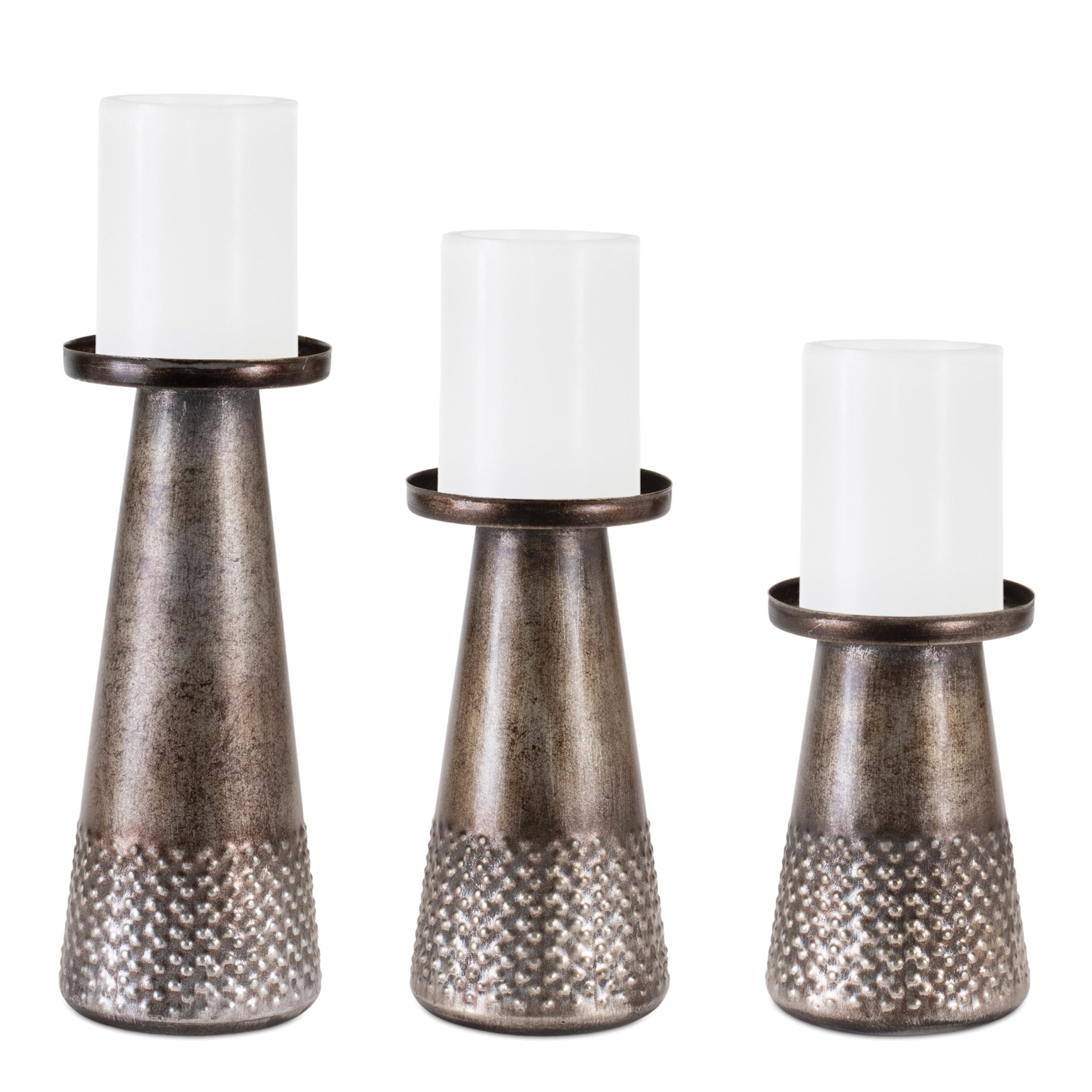 Tapered Metal Candle Holder (Set of 3)