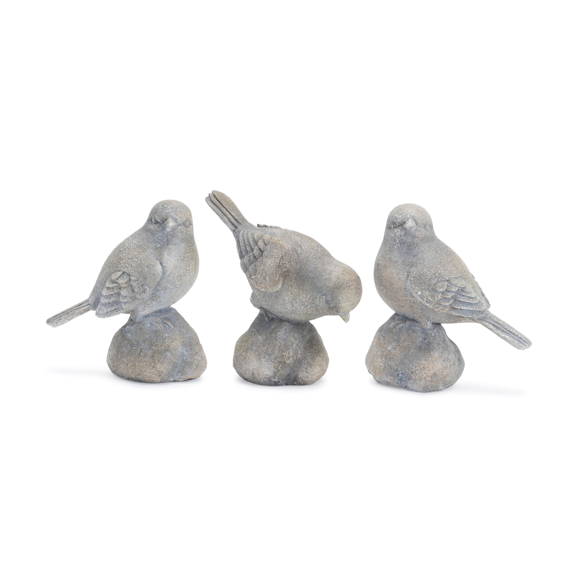 Perched Bird on Rock Figurine (Set of 6)