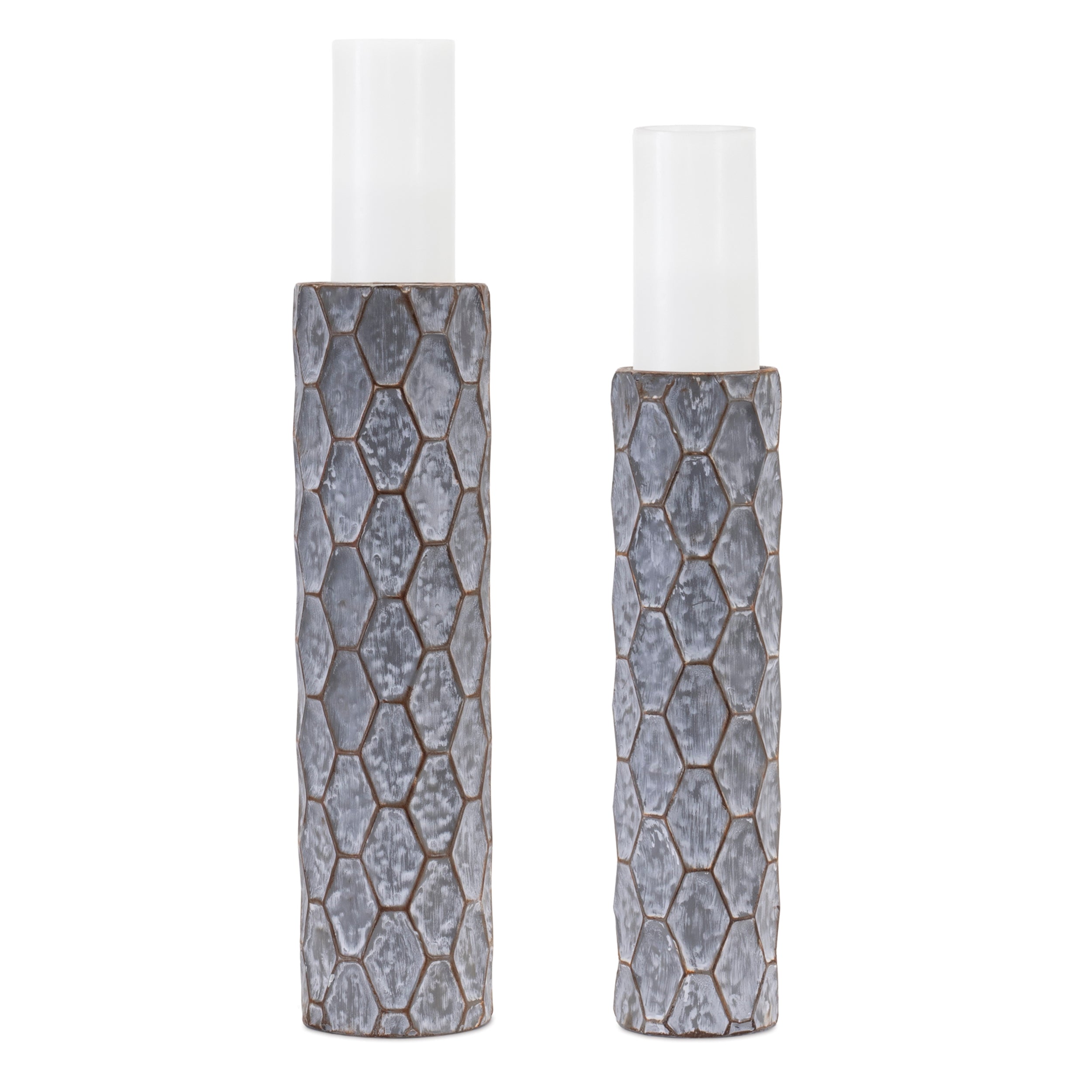 Honeycomb Metal Candle Holder (Set of 2)