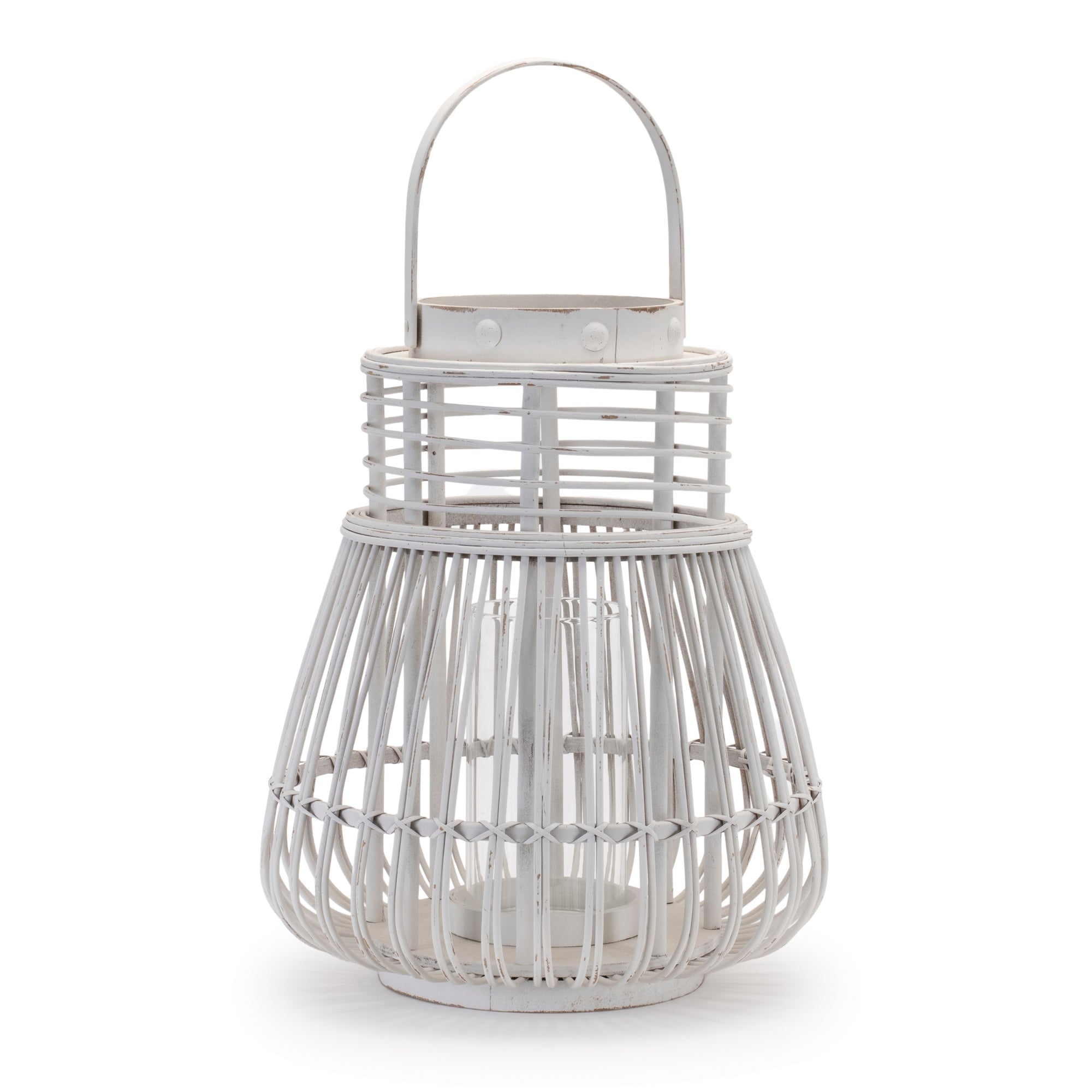 Woven Rattan Lantern 14.5"H