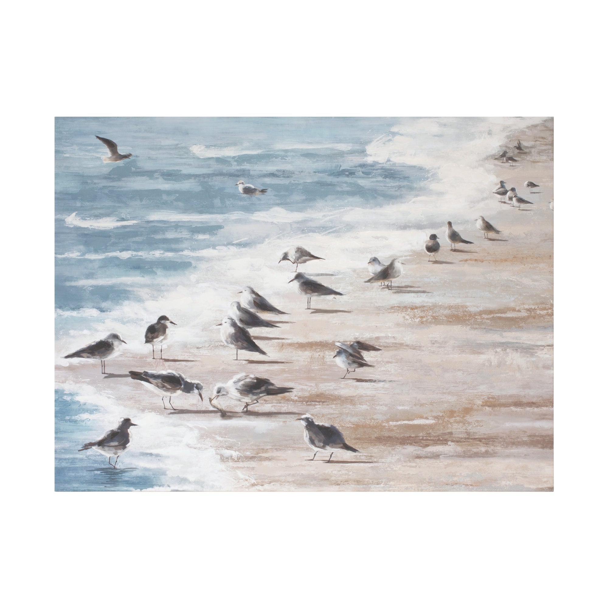 Ocean and Bird Print 40"L x 30"H Wood/Polyester