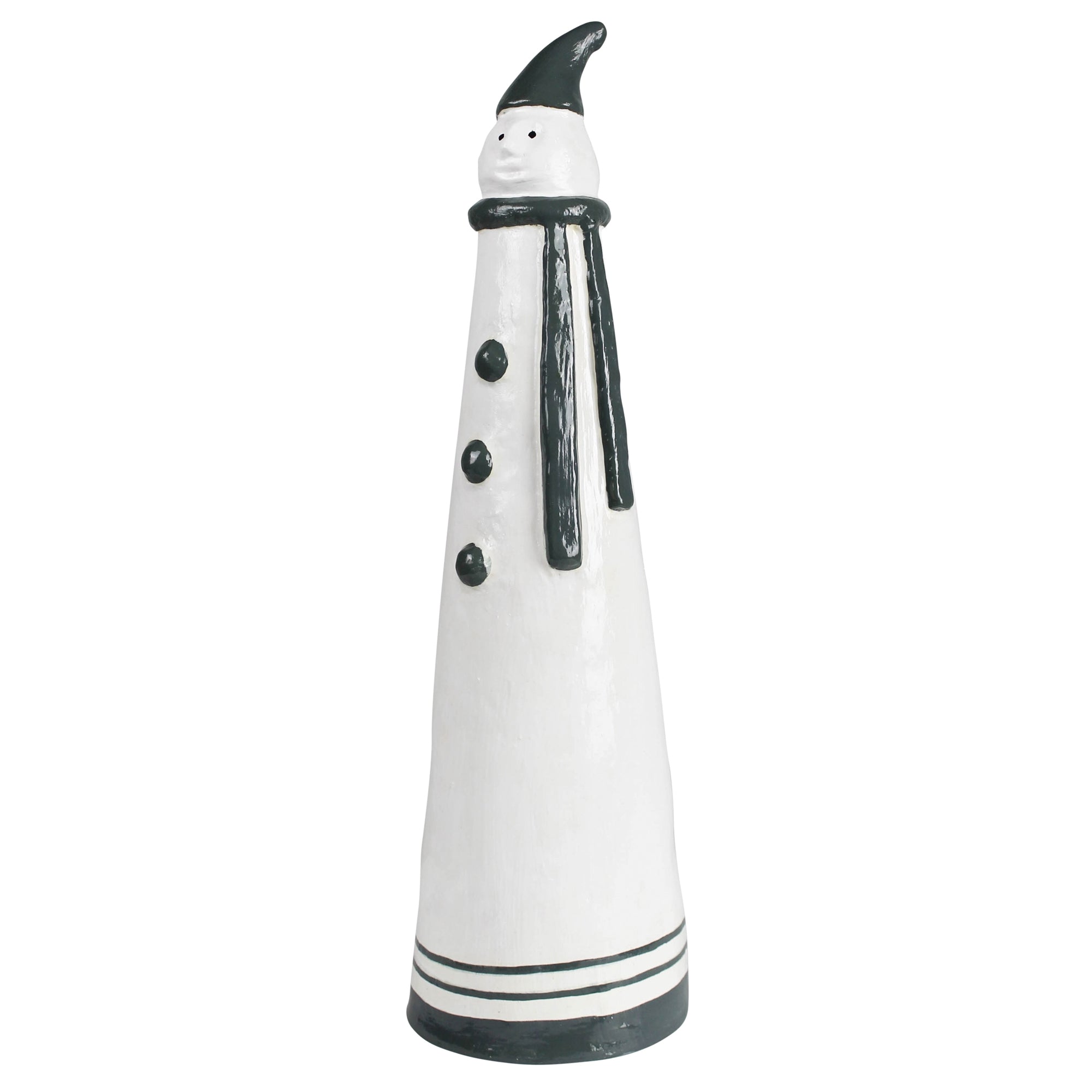 Snowman Paper Mache, Grey - Lrg