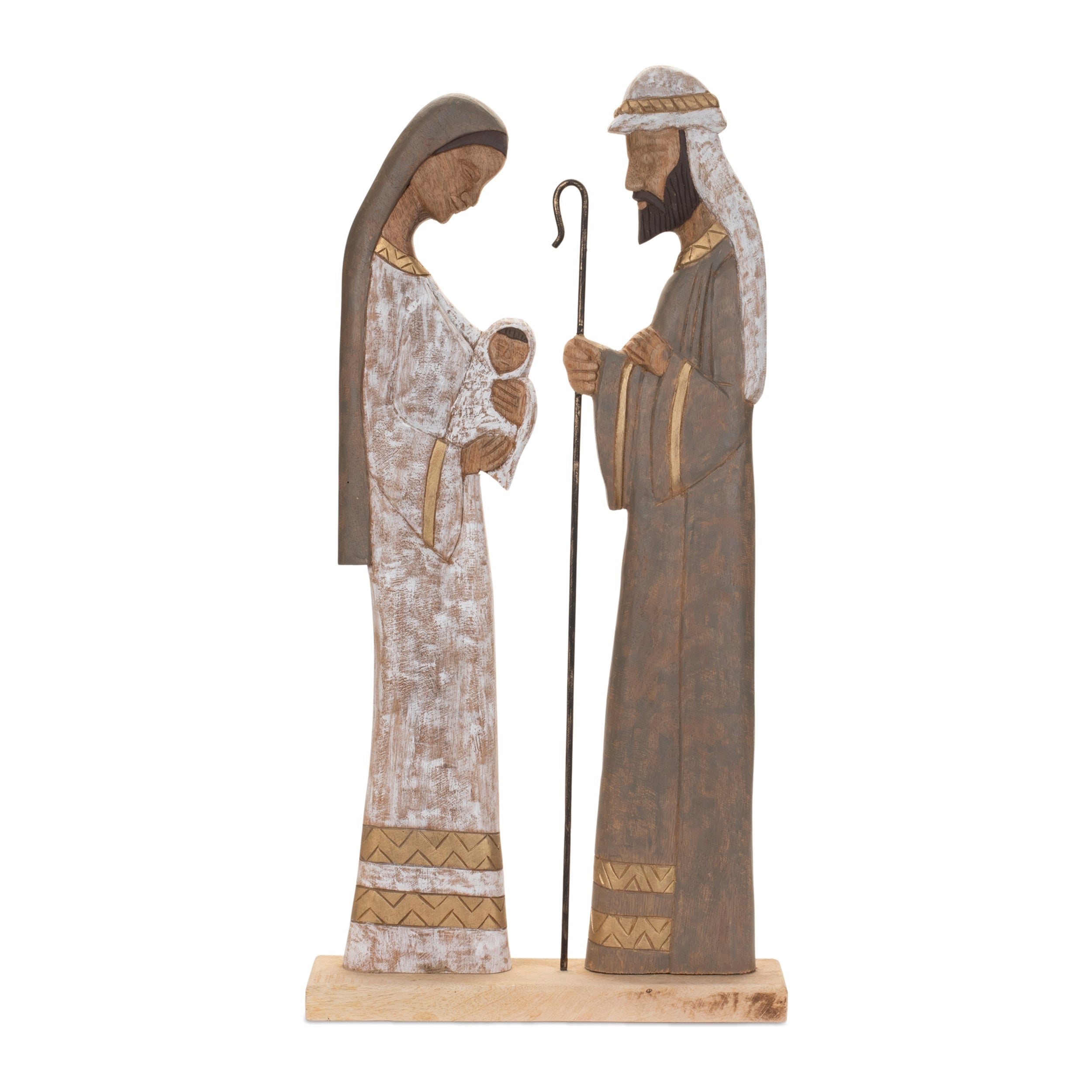 Holy Family 16"L x 31"H Wood/Iron