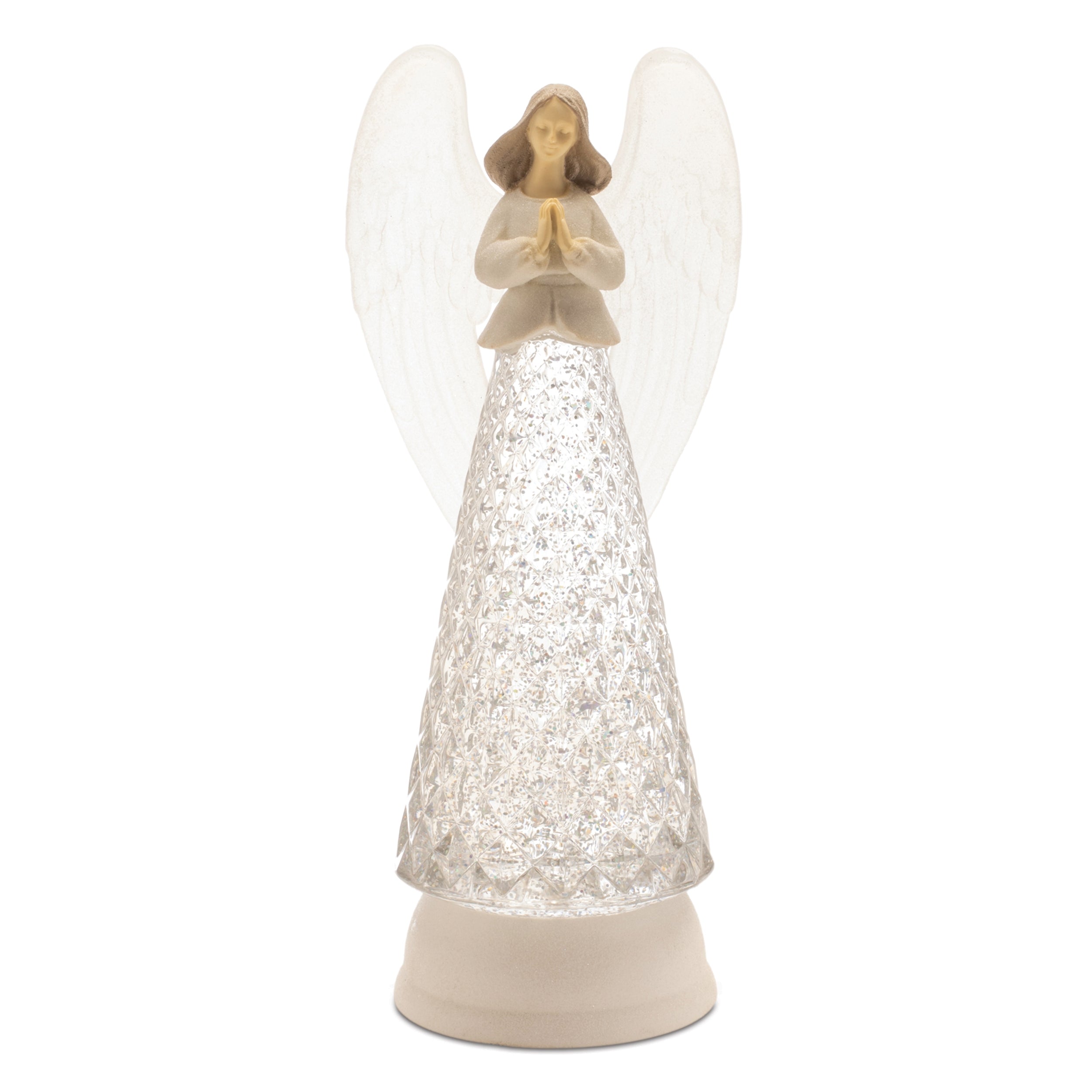 LED Angel Snow Globe 12.5"H Plastic 3 AA Batteries Not Included/USB Cord Included 6 Hr Timer