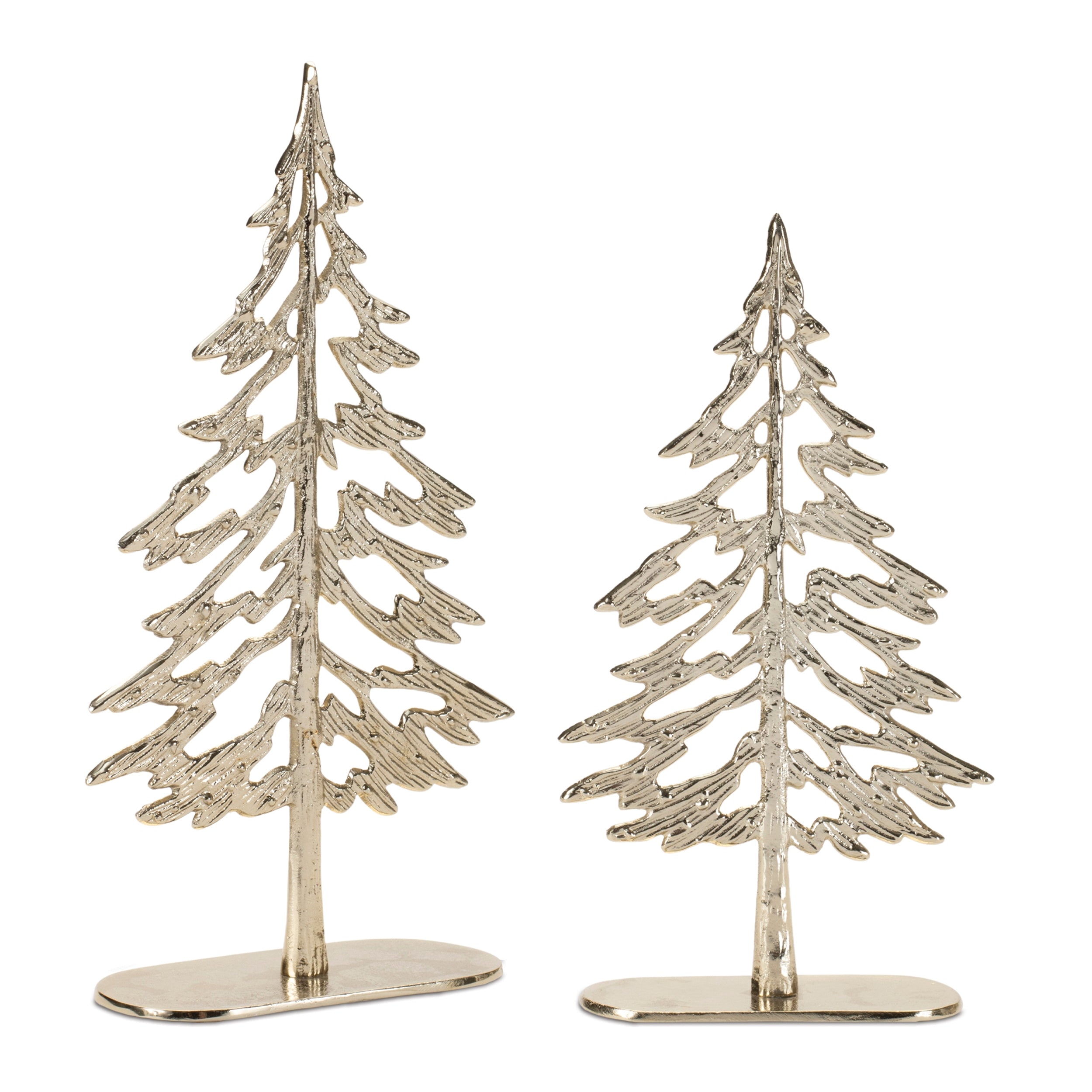 Tree (Set of 2) 10.5"H, 12.5"H Aluminum/Wood