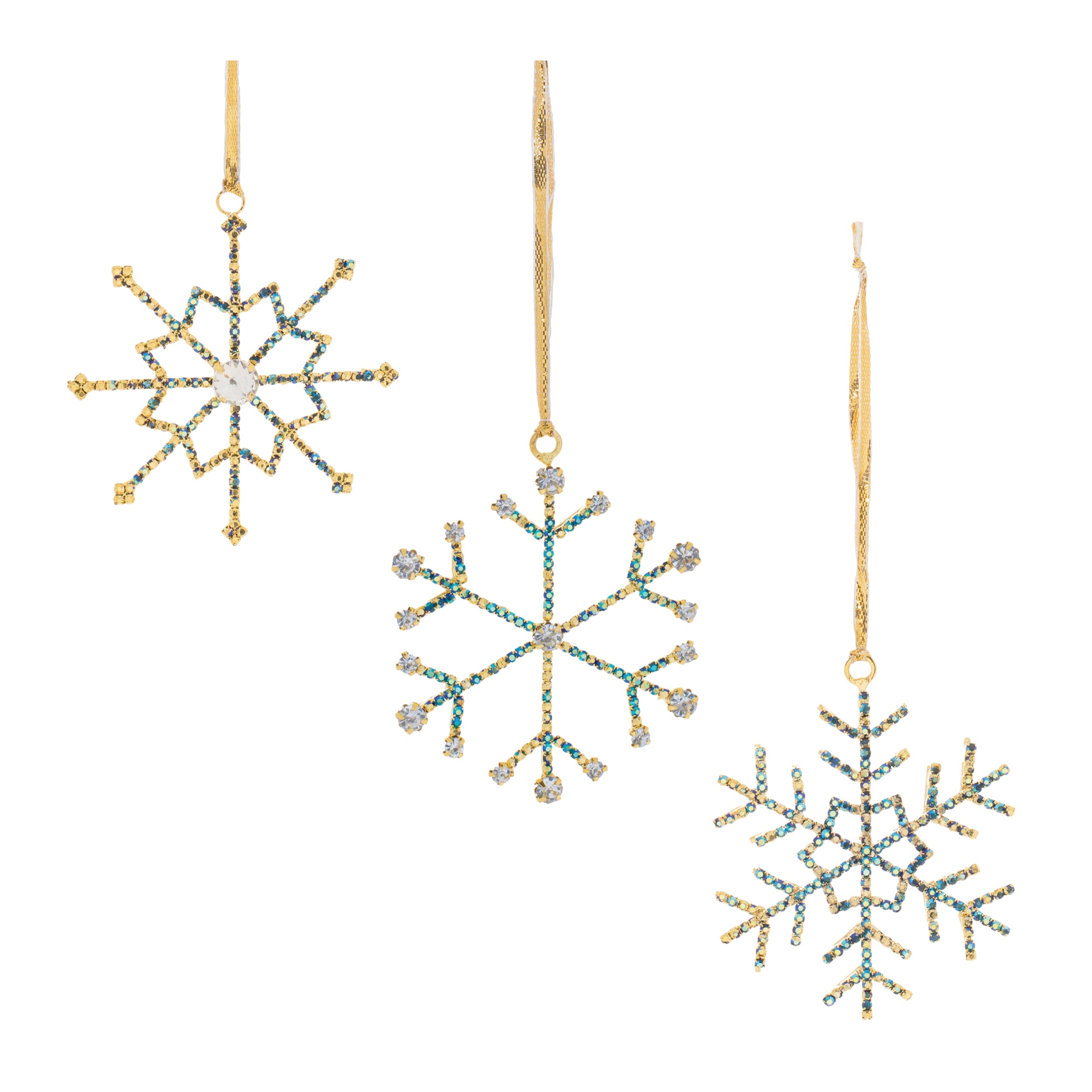 Snowflake Ornament (Set of 12) 3.5"H Iron/Glass Beads