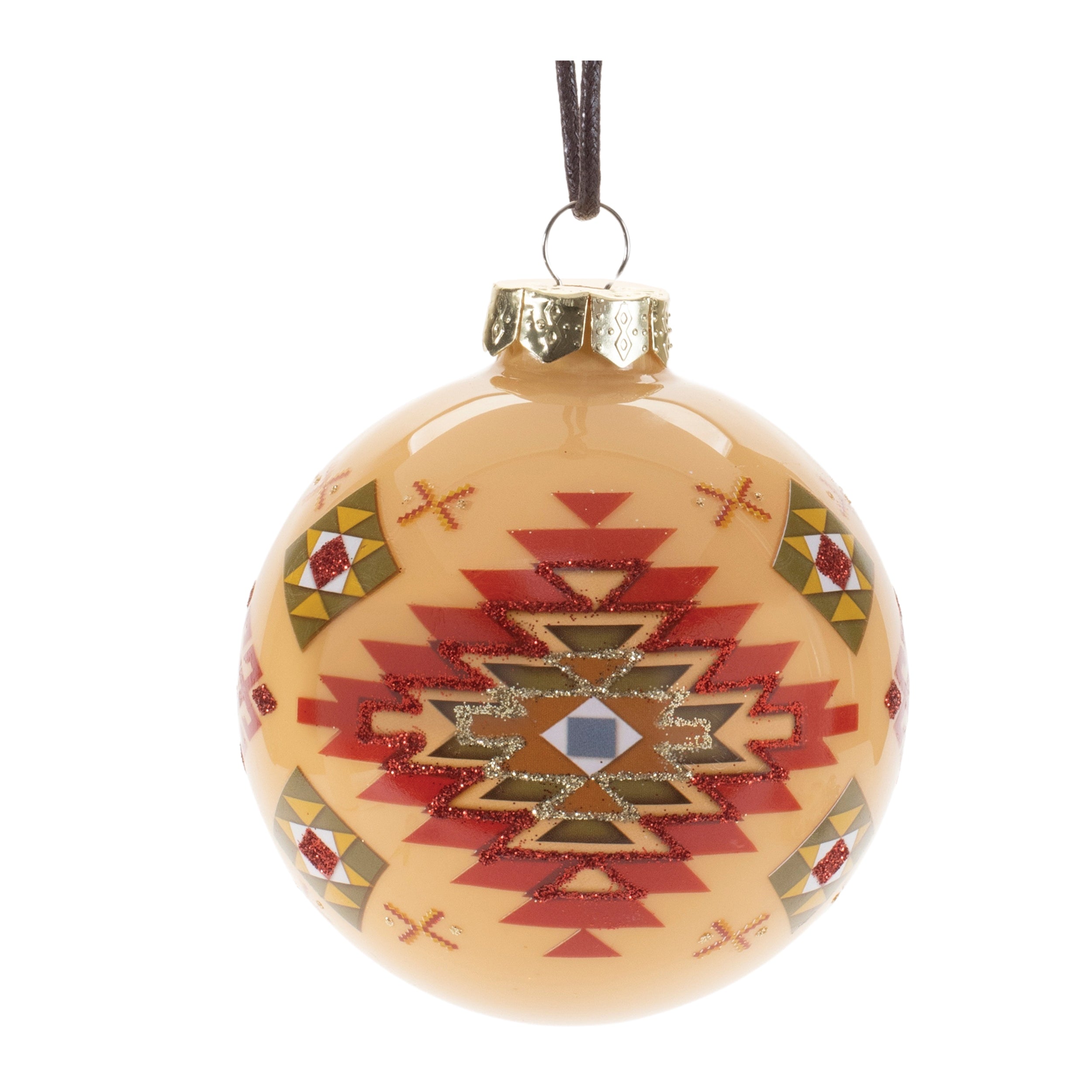 Ball Ornament 4”D Glass