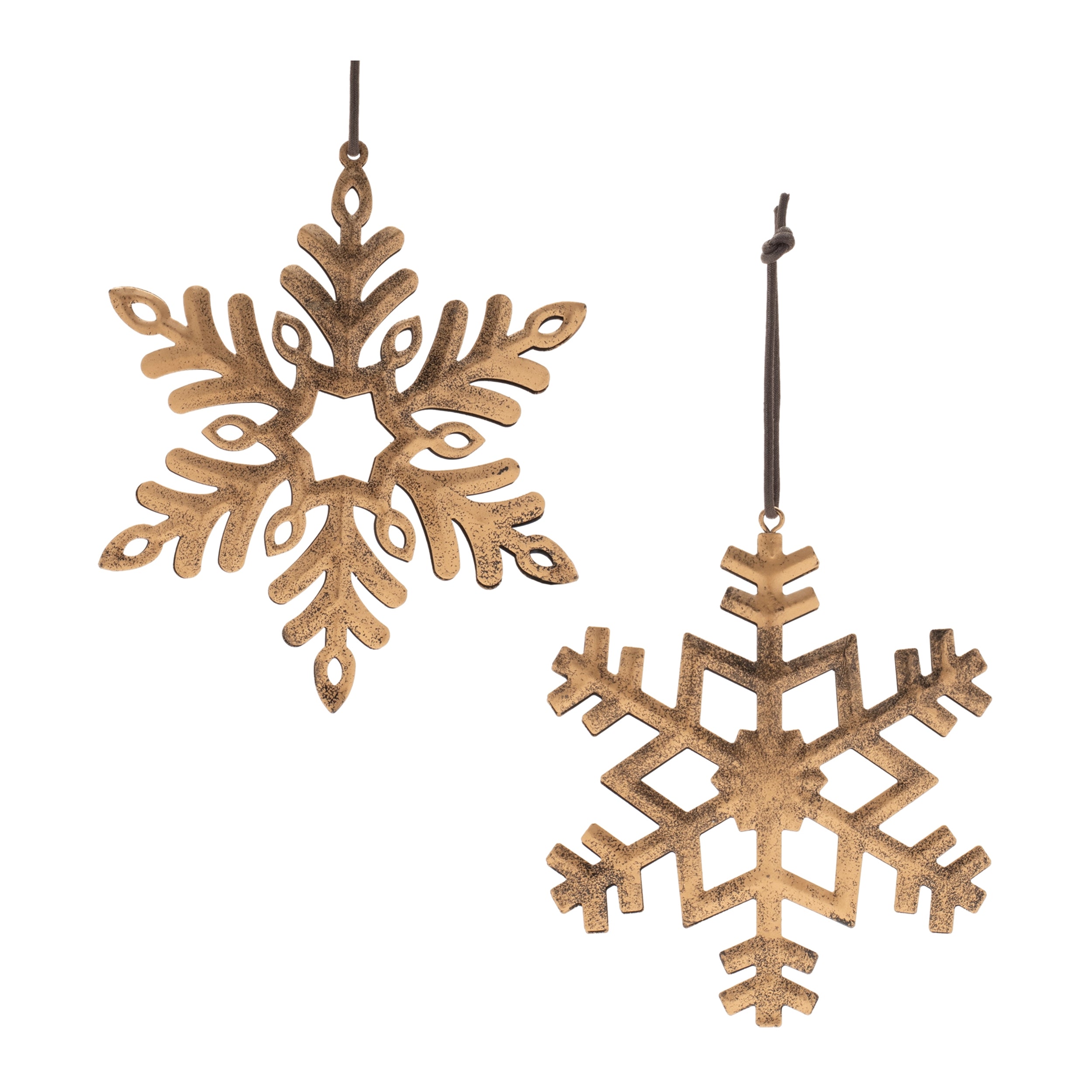 Snowflake Ornament (Set of 12) 5"H, 5.5"H Iron